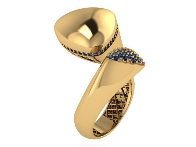 Dual Head Italian Diamond Ring 3D print model_4