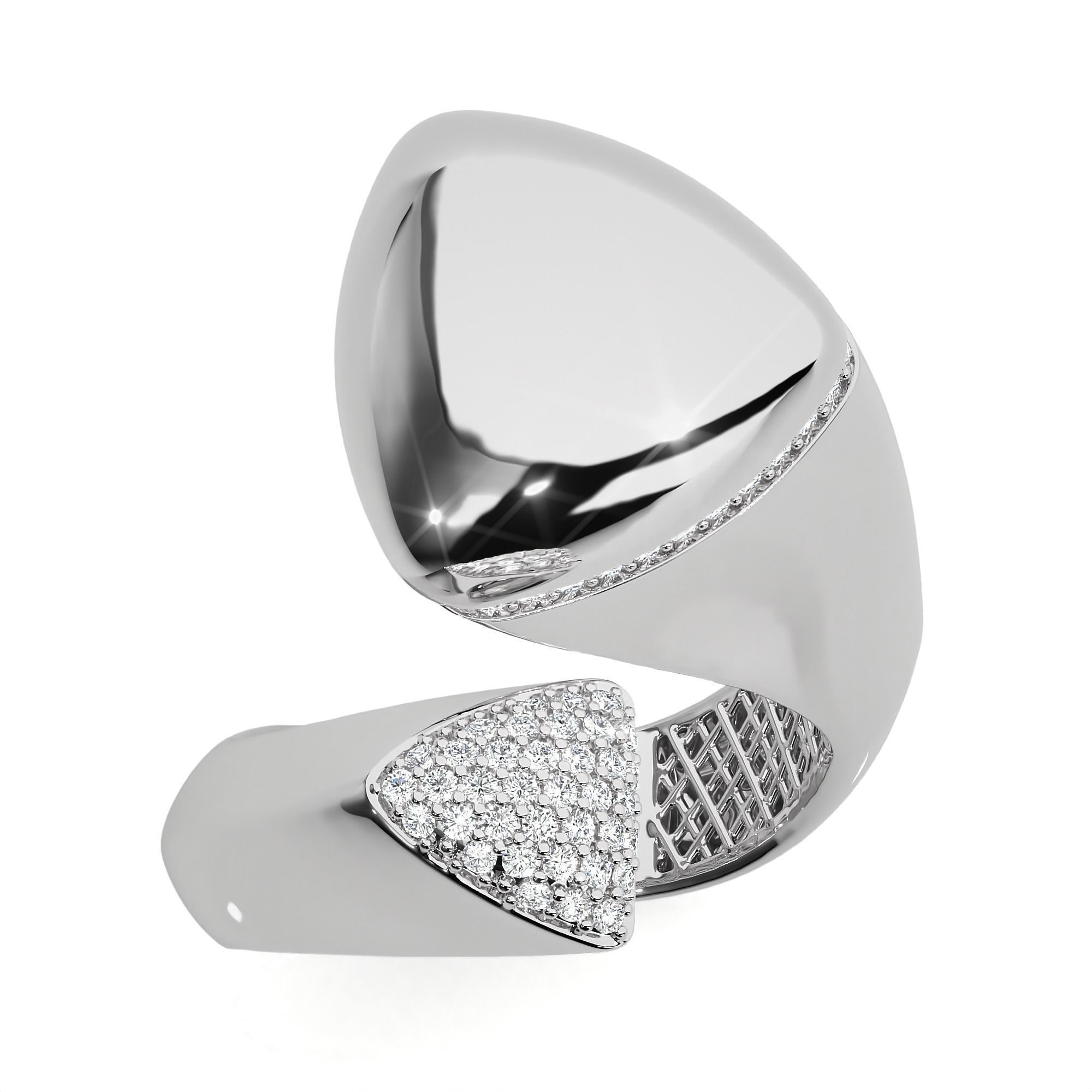 Dual Head Italian Diamond Ring 3D print model_8