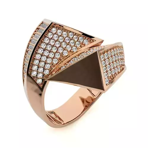 Twisted Loop Dual Head Italian Diamond Ring