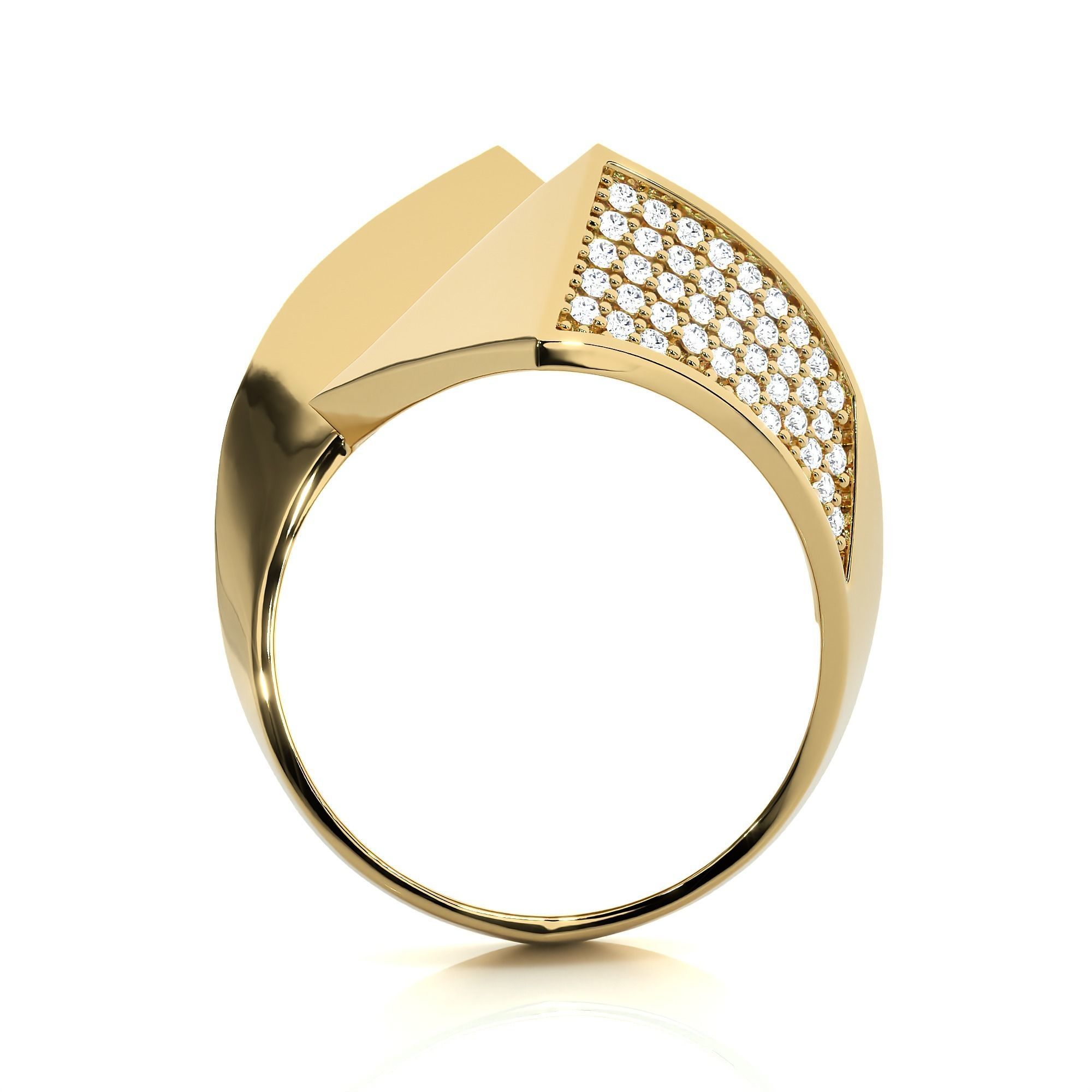 Twisted Loop Dual Head Italian Diamond Ring 3D print model_12