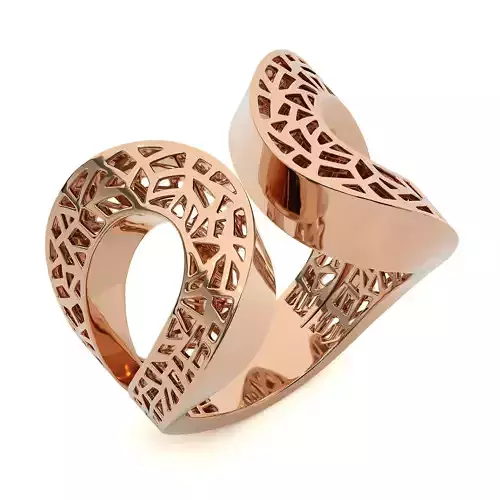 Dual Wire Mesh Head Italian Diamond Ring