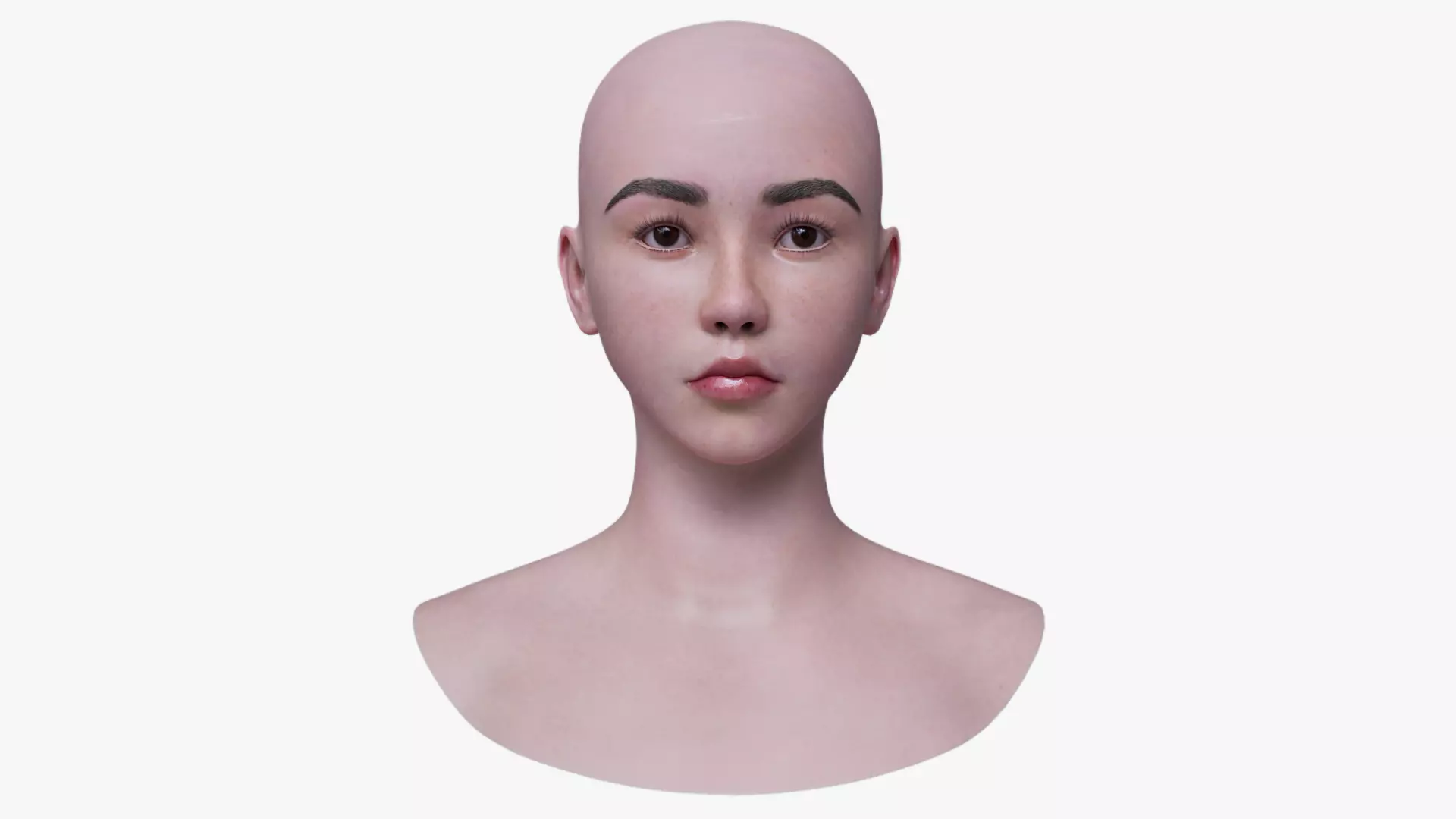 Asian Female Head Mesh Metahuman Unreal Topology Asian Girl v2 3D model_0