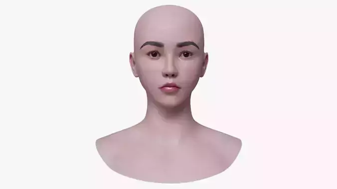 Asian Female Head Mesh Metahuman Unreal Topology Asian Girl v2 3D model
