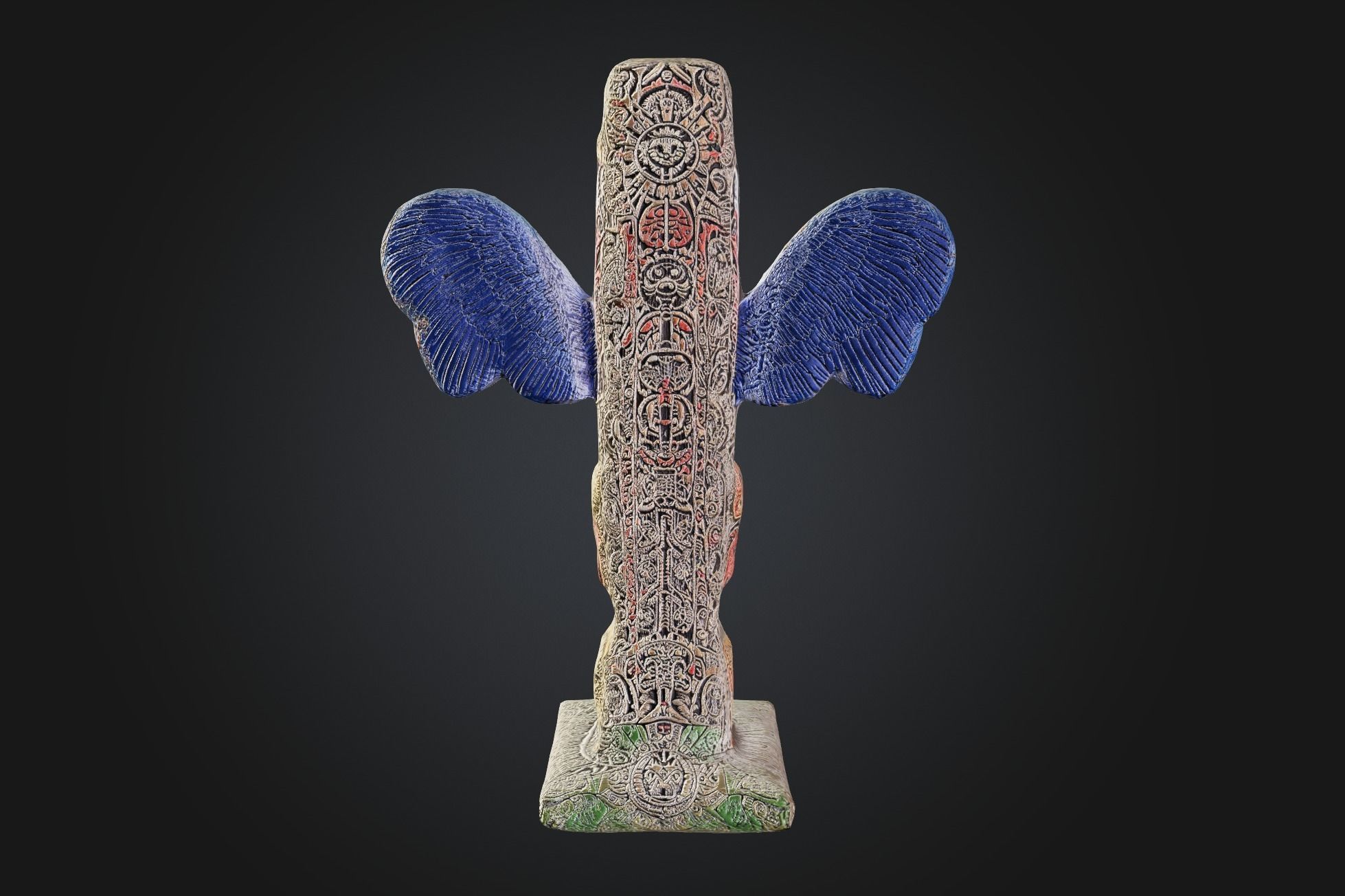 Kwakwaka wakw Totem - Low-poly Model PBR and 2K Textures Low-poly 3D model_4