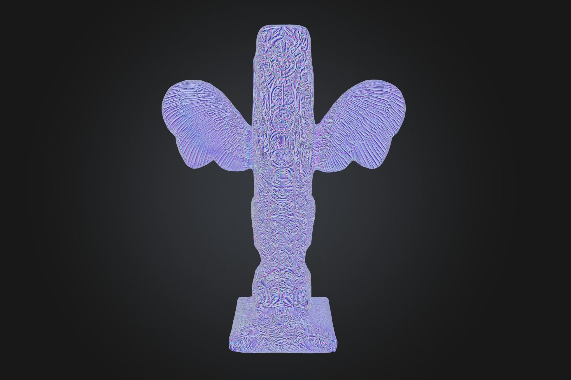 Kwakwaka wakw Totem - Low-poly Model PBR and 2K Textures Low-poly 3D model_11