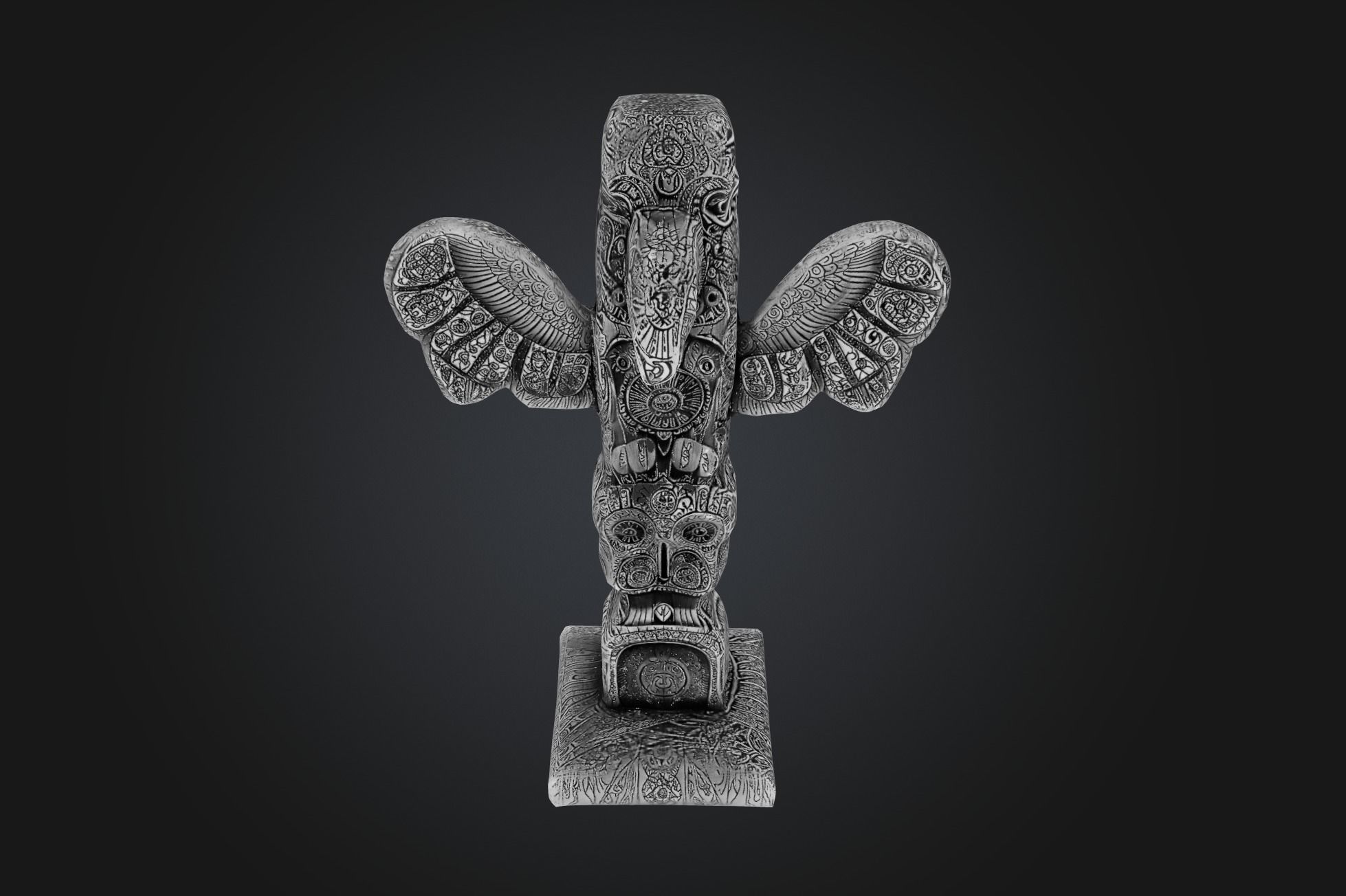 Kwakwaka wakw Totem - Low-poly Model PBR and 2K Textures Low-poly 3D model_15