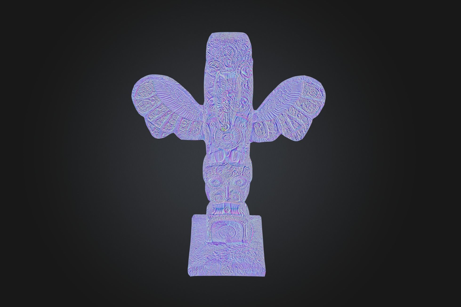 Kwakwaka wakw Totem - Low-poly Model PBR and 2K Textures Low-poly 3D model_14