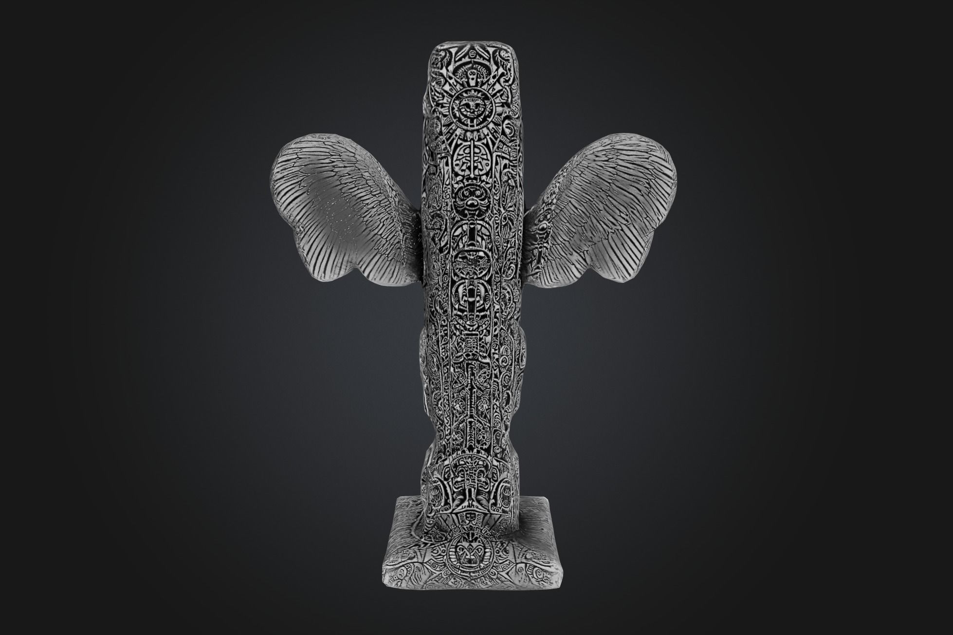 Kwakwaka wakw Totem - Low-poly Model PBR and 2K Textures Low-poly 3D model_12