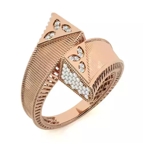 Twisted Loop Dual Head Italian Diamond Ring