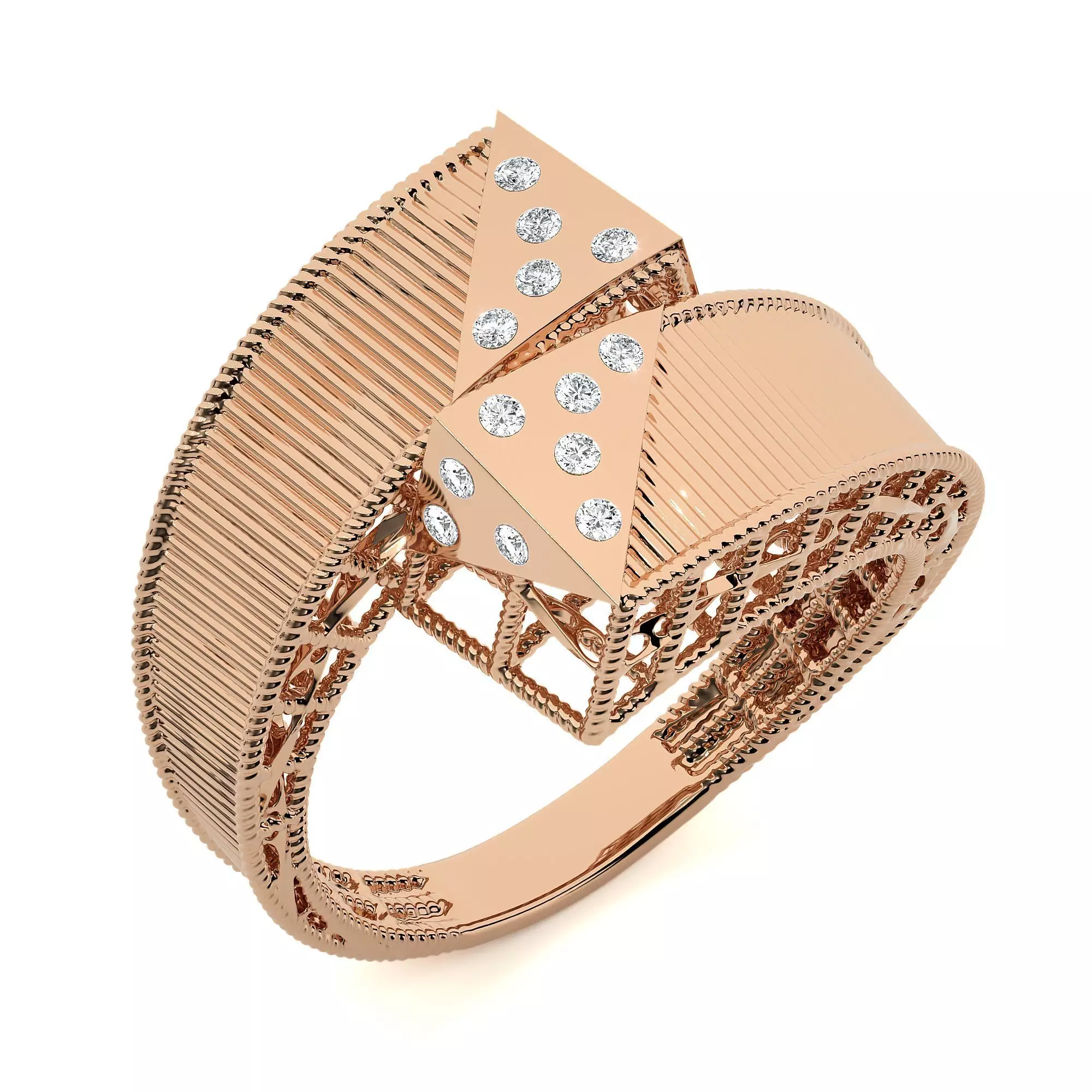 Dual Head Italian Diamond Ring 3D print model