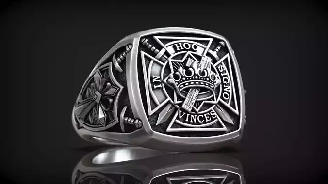 Templar Knights Symbols Cross Shield Swords Signet 3D print model