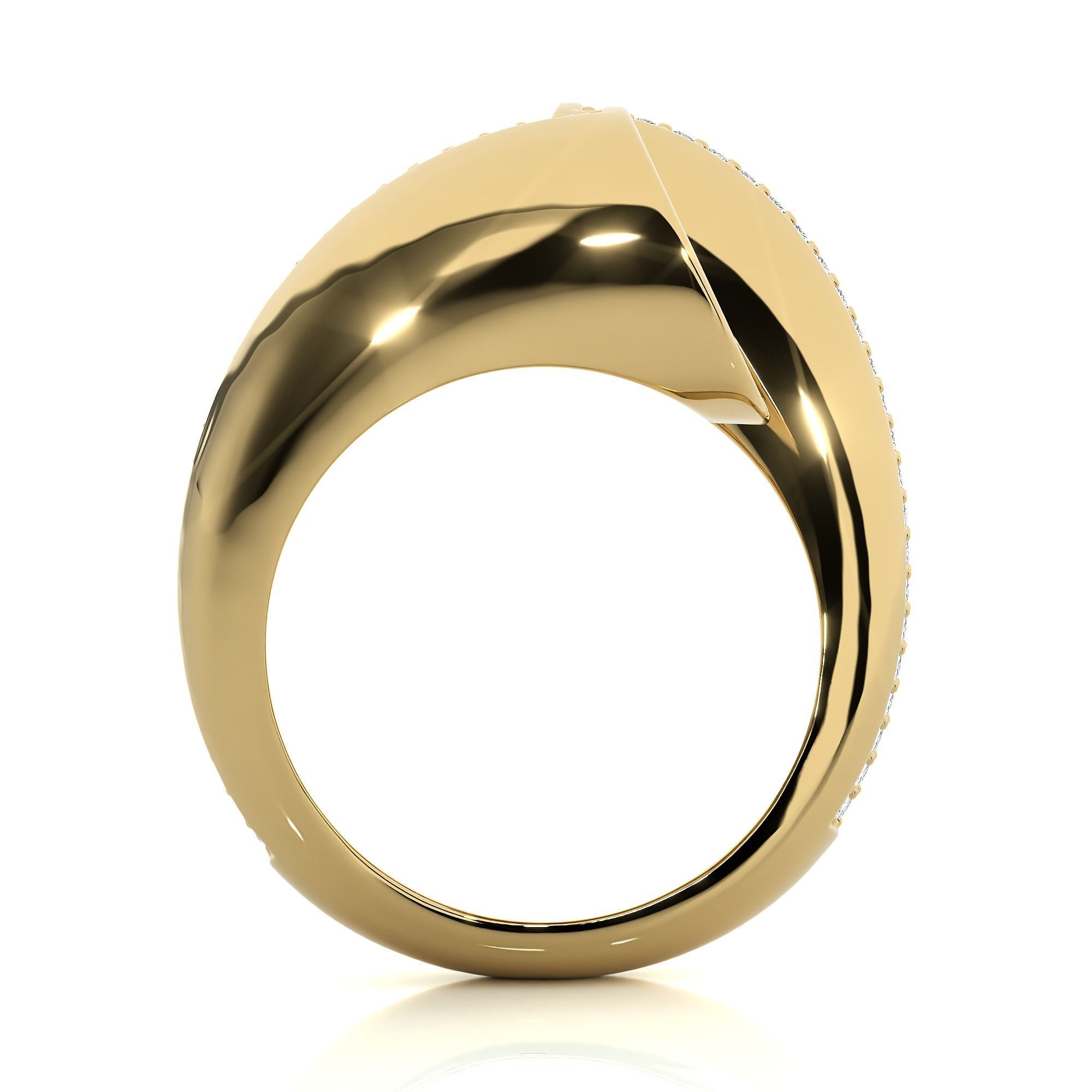 Circle Wire Dual Head Italian Diamond Ring 3D print model_12