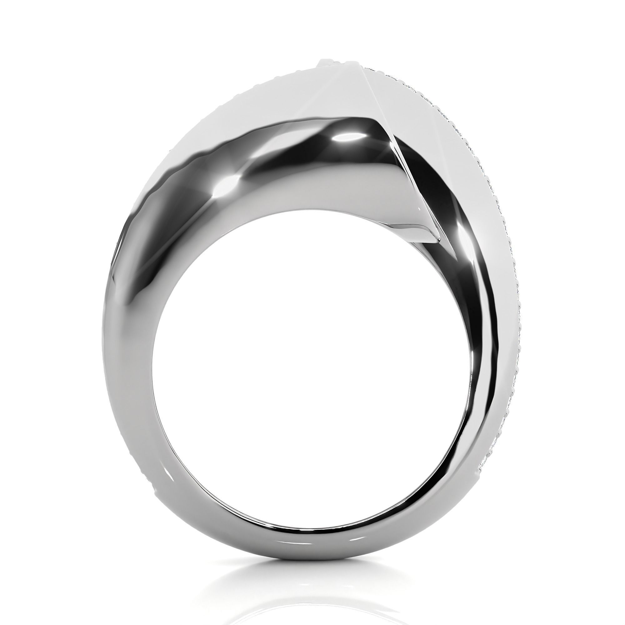 Circle Wire Dual Head Italian Diamond Ring 3D print model_9