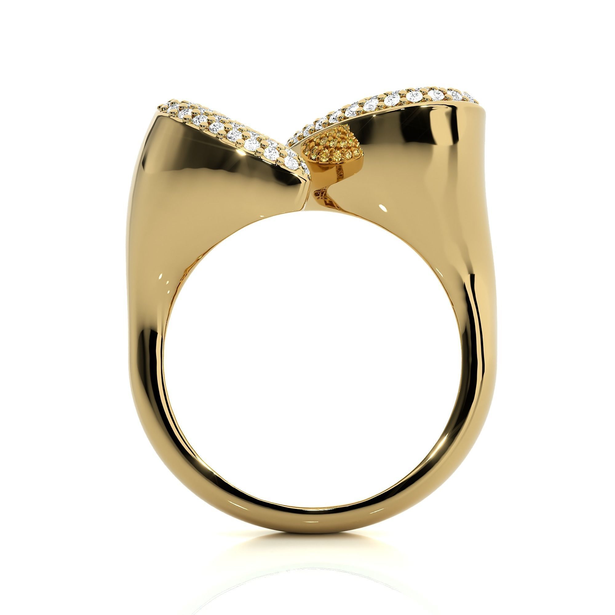 Pear Diamond Head Dual Head Italian Diamond Ring 3D print model_12