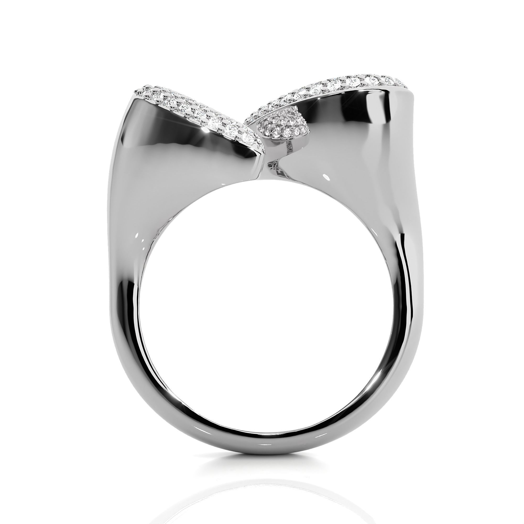 Pear Diamond Head Dual Head Italian Diamond Ring 3D print model_9