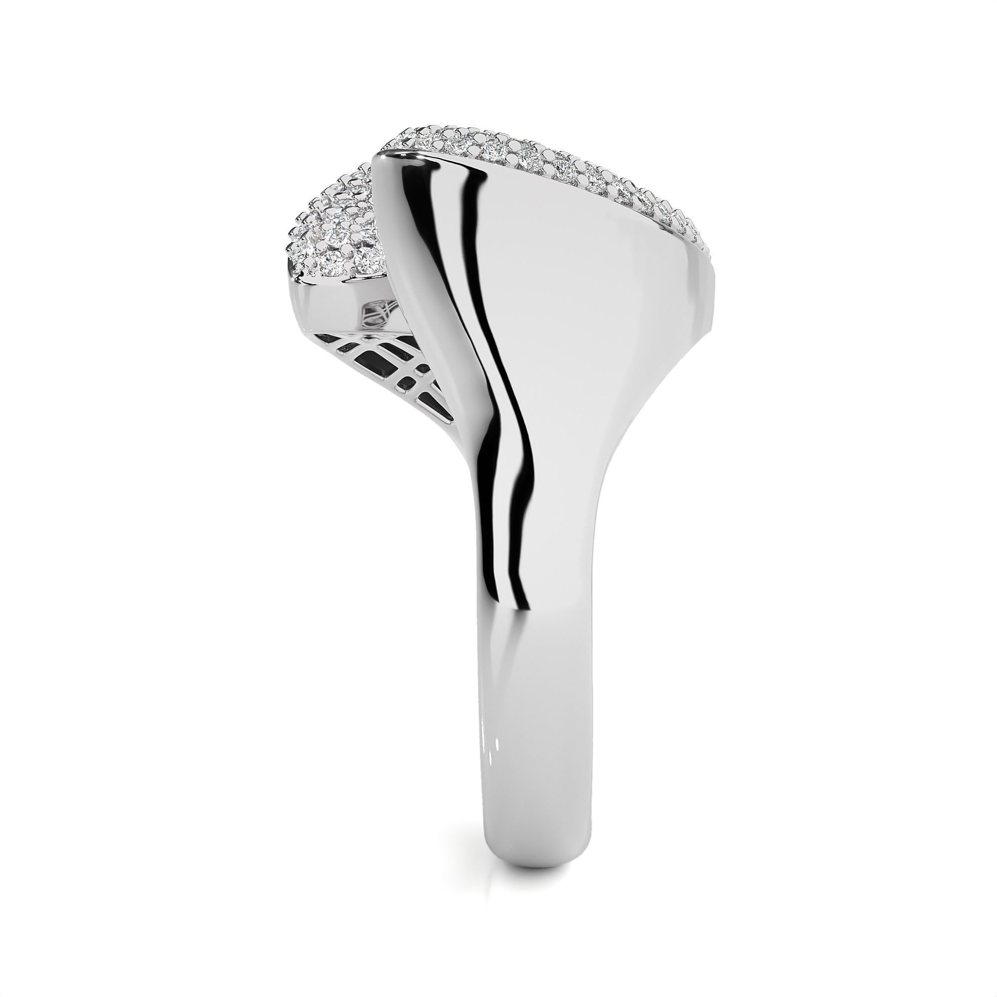 Pear Diamond Head Dual Head Italian Diamond Ring 3D print model_10