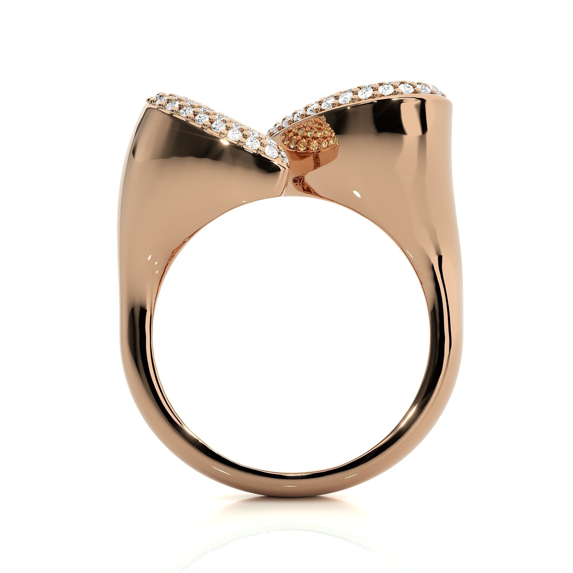 Pear Diamond Head Dual Head Italian Diamond Ring 3D print model_6