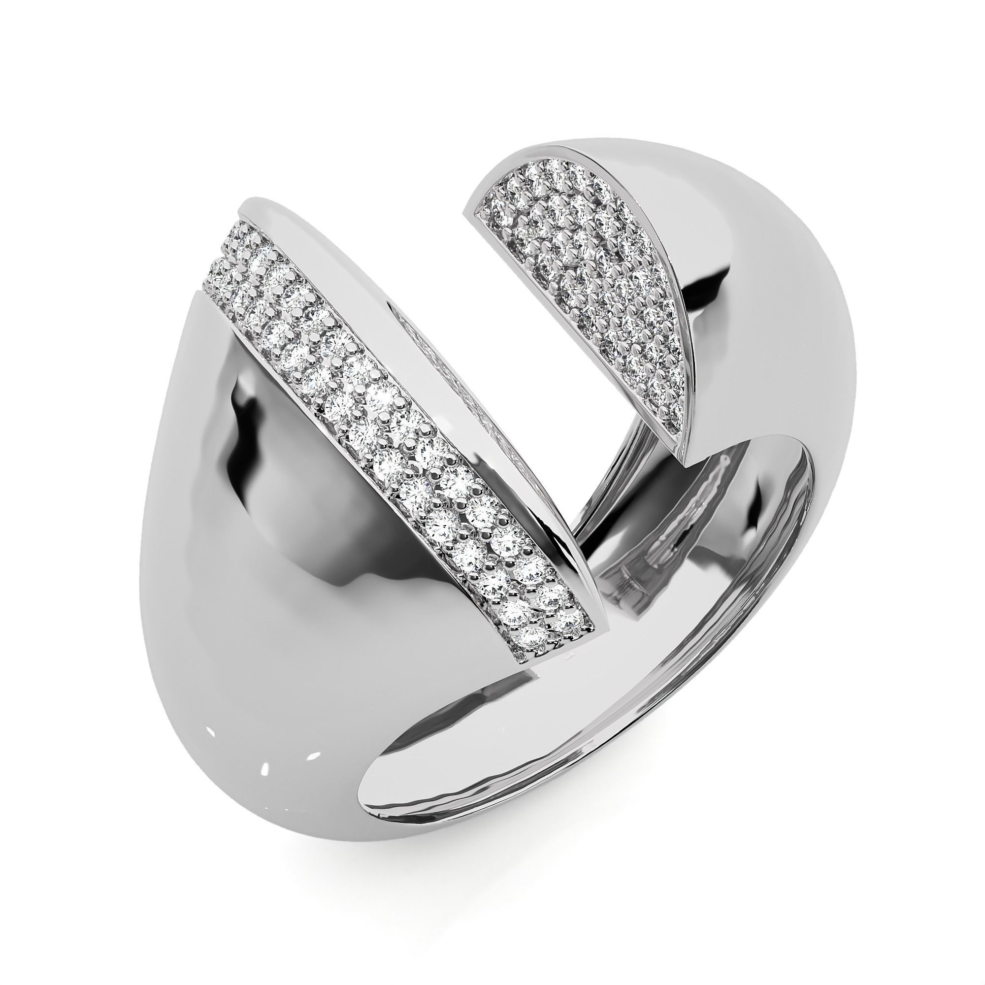 Dual Head Italian Diamond Ring 3D print model_2