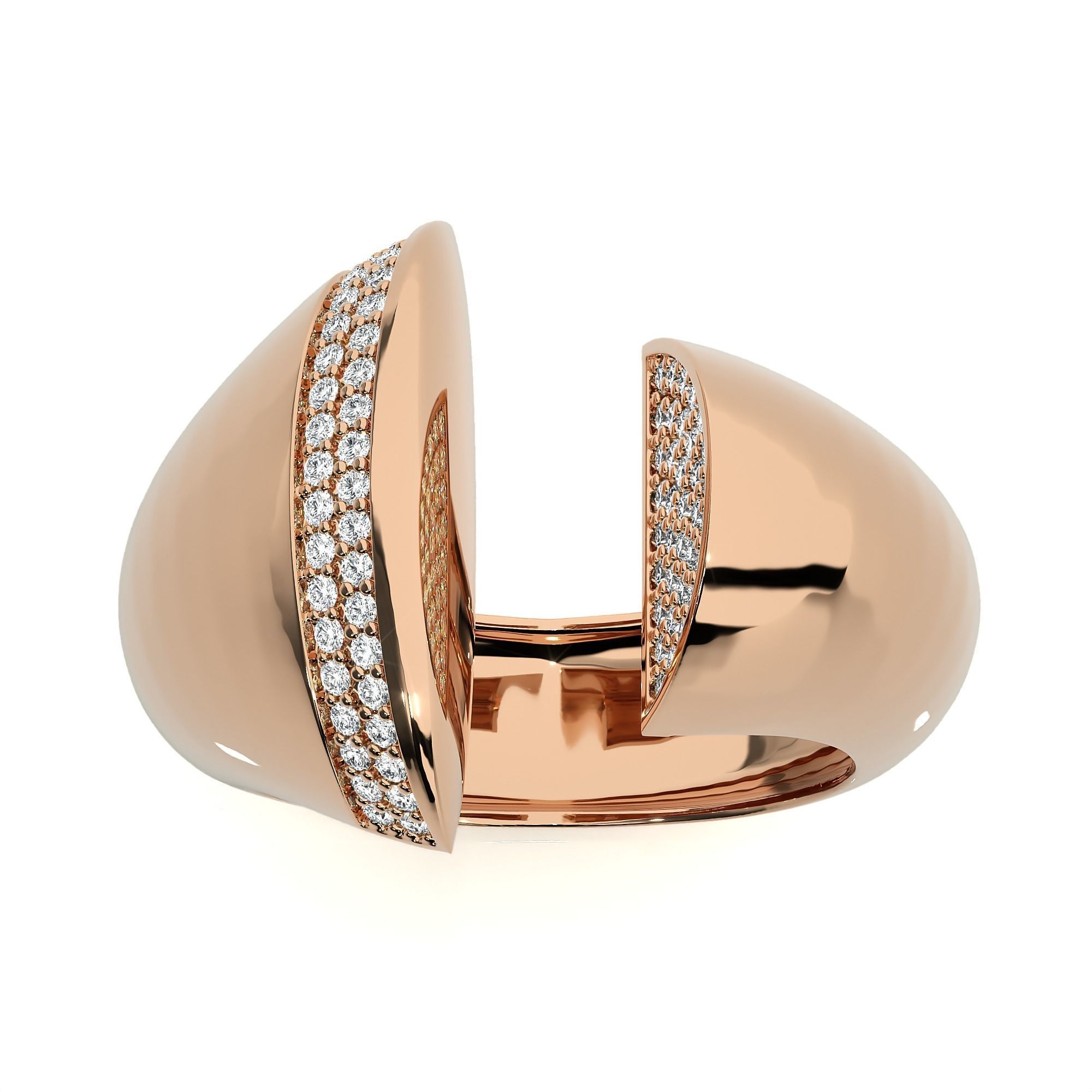 Dual Head Italian Diamond Ring 3D print model_4