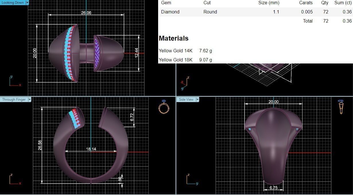 Dual Head Italian Diamond Ring 3D print model_3