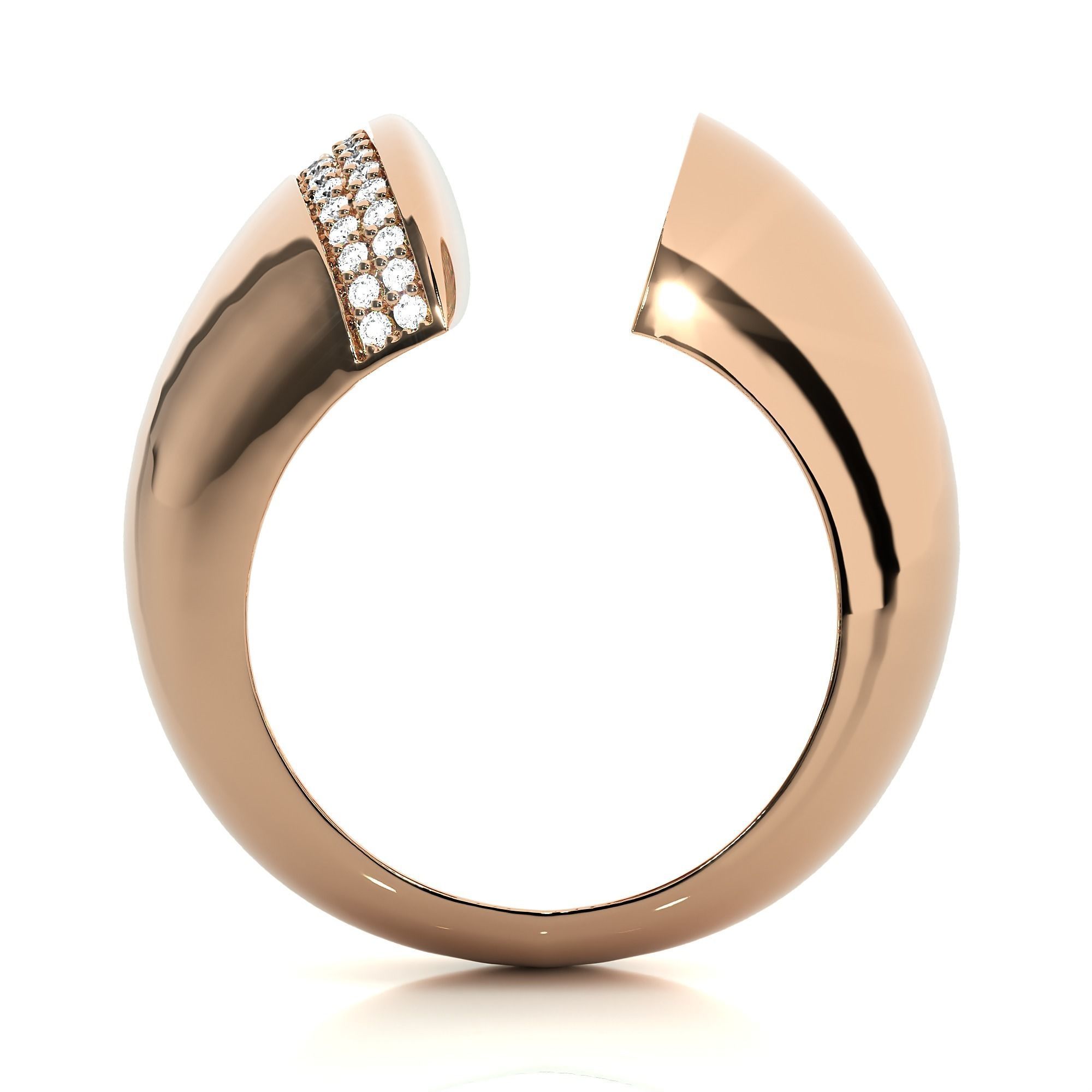 Dual Head Italian Diamond Ring 3D print model_5