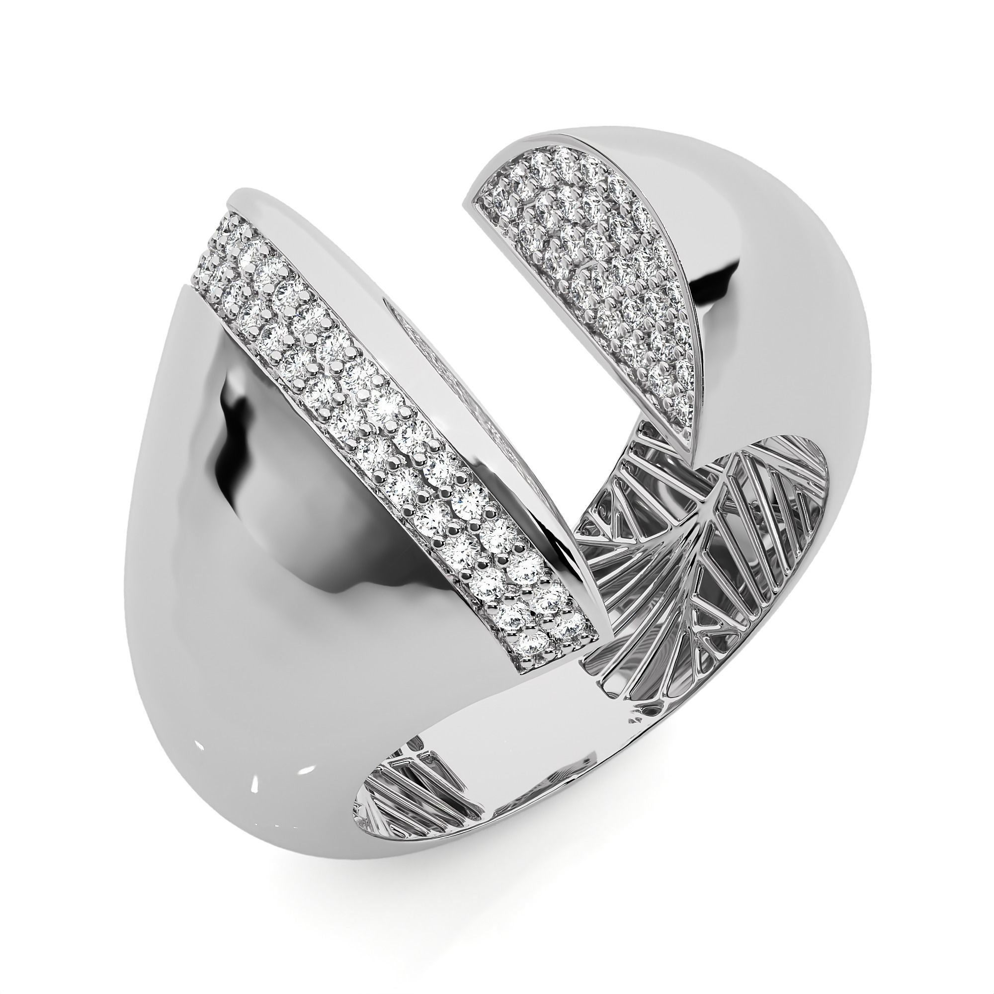 Dual Head Italian Diamond Ring 3D print model_2