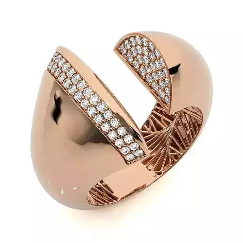 Dual Head Italian Diamond Ring 3D print model