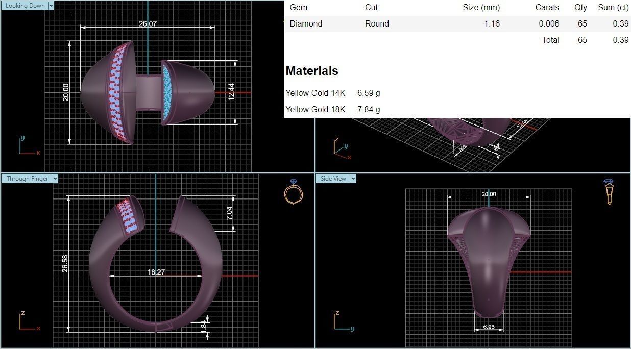 Dual Head Italian Diamond Ring 3D print model_3