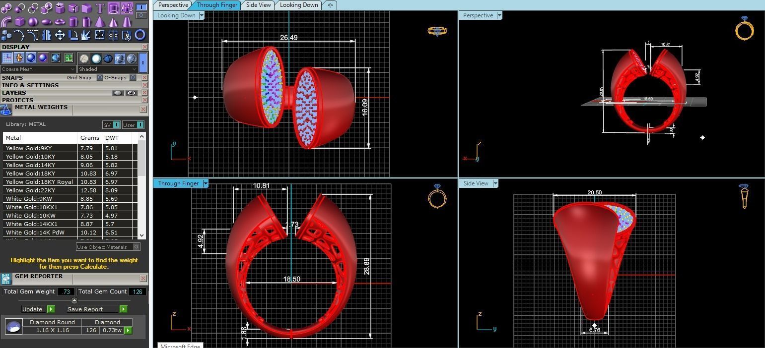 Dual Head Italian Diamond Ring 3D print model_3