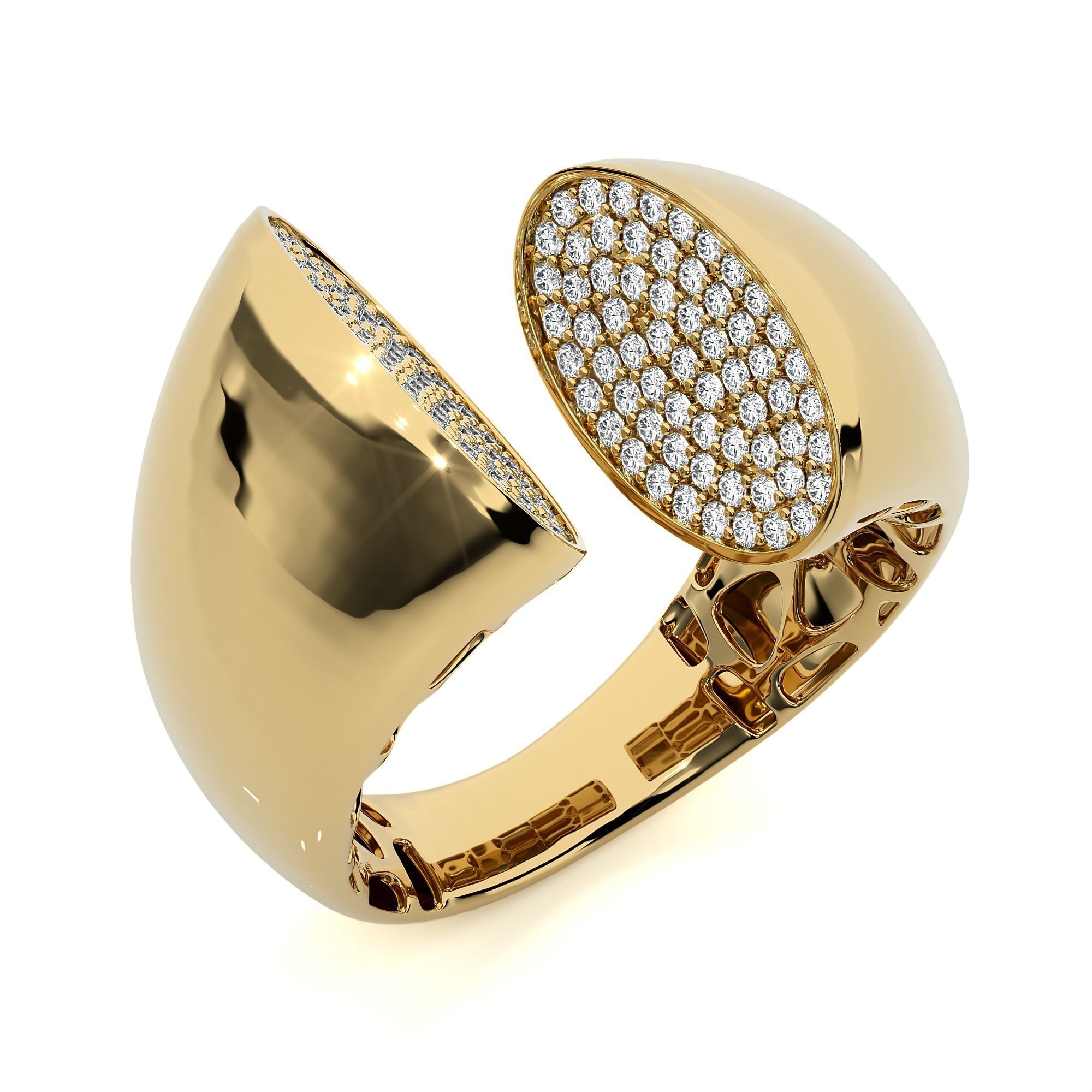 Dual Head Italian Diamond Ring 3D print model_1