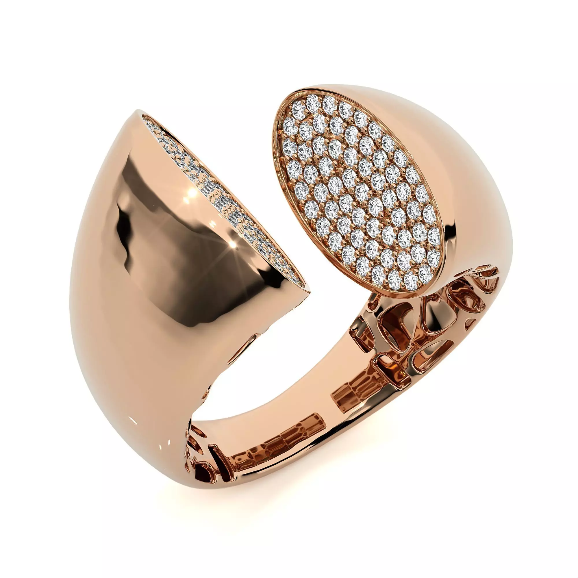 Dual Head Italian Diamond Ring 3D print model_0