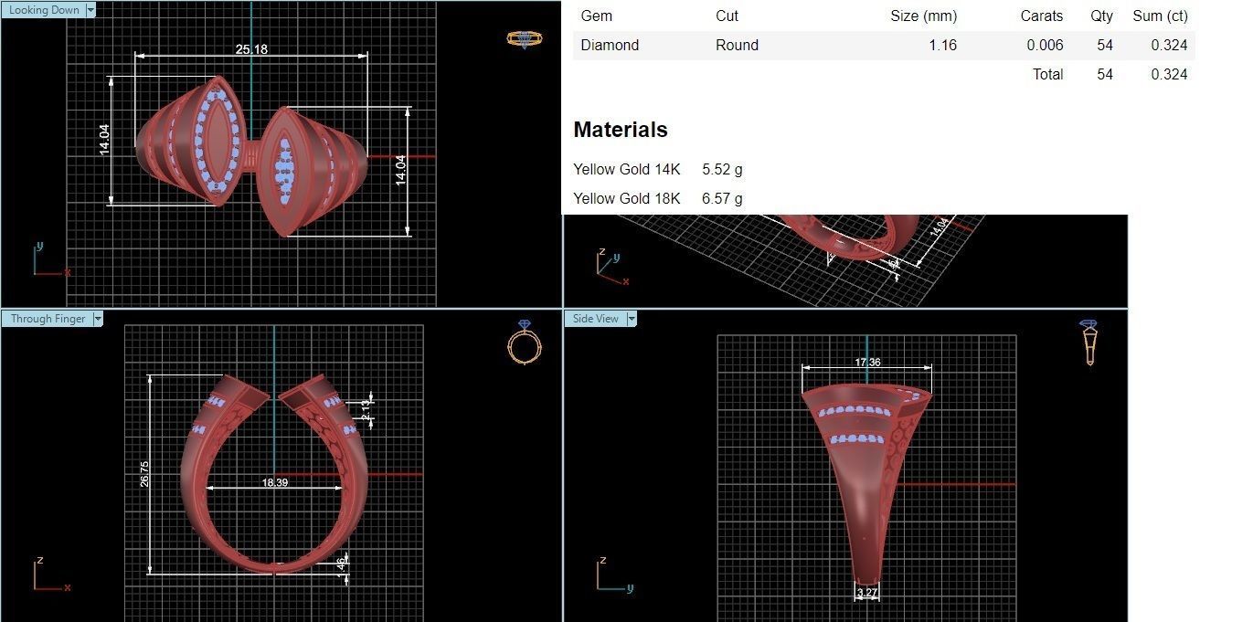 Dual Head Italian Diamond Ring 3D print model_3