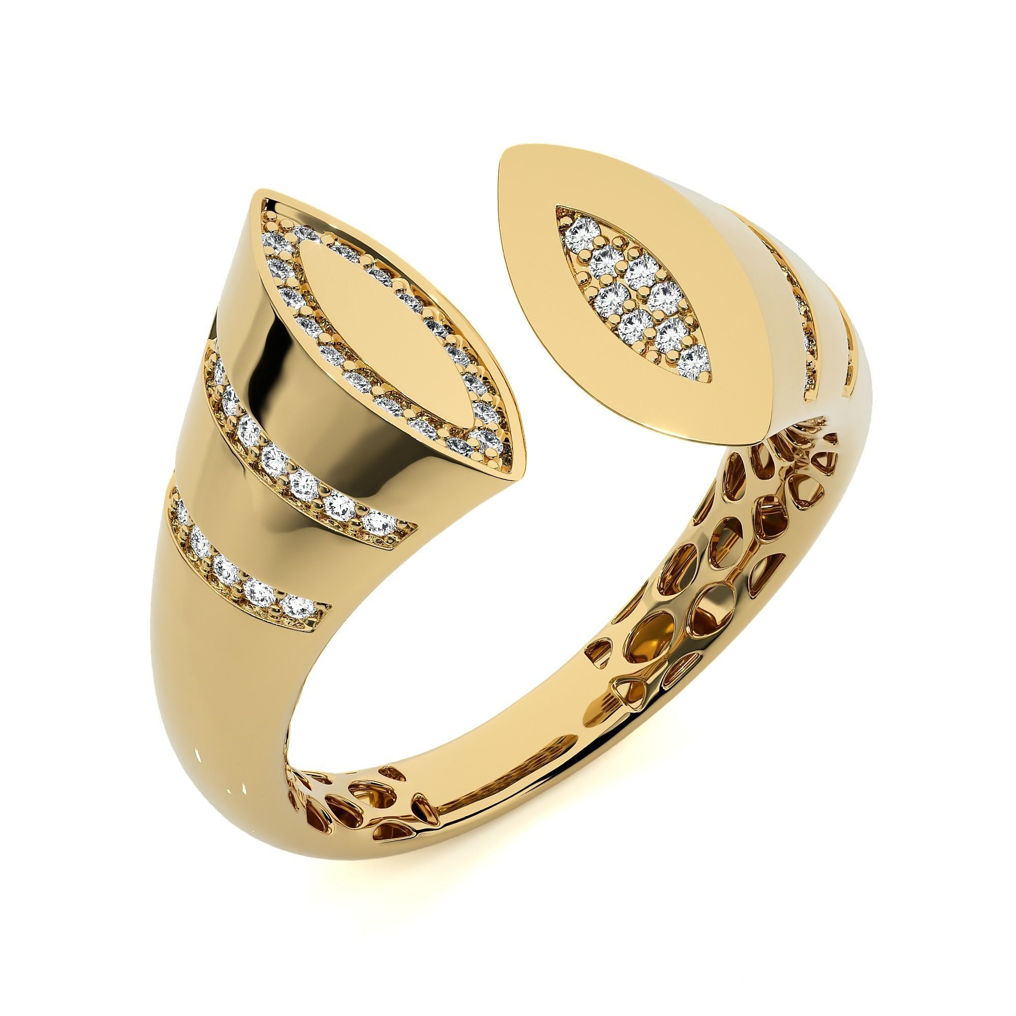 Dual Head Italian Diamond Ring 3D print model_1