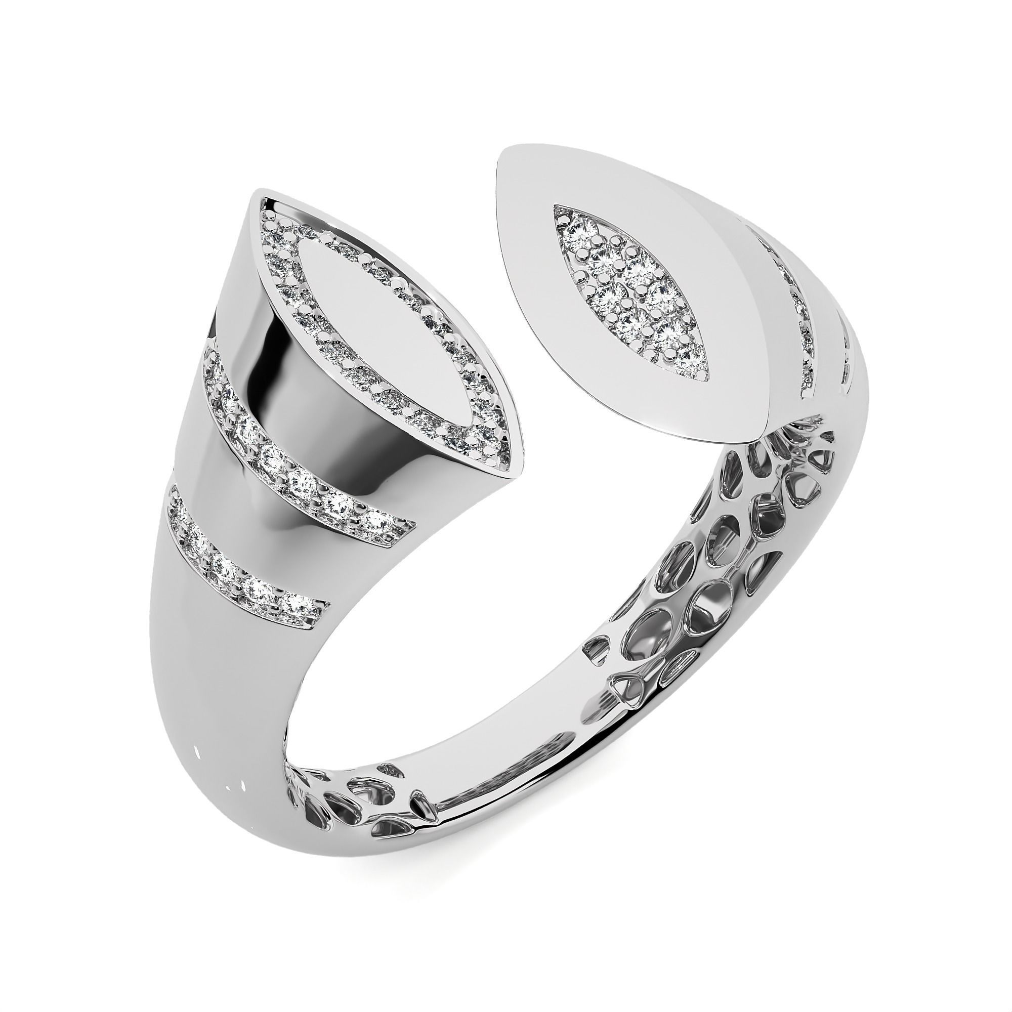 Dual Head Italian Diamond Ring 3D print model_2