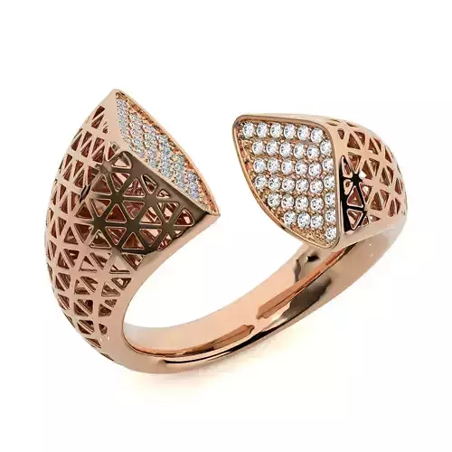 Dual Head Italian Diamond Ring 3D print model