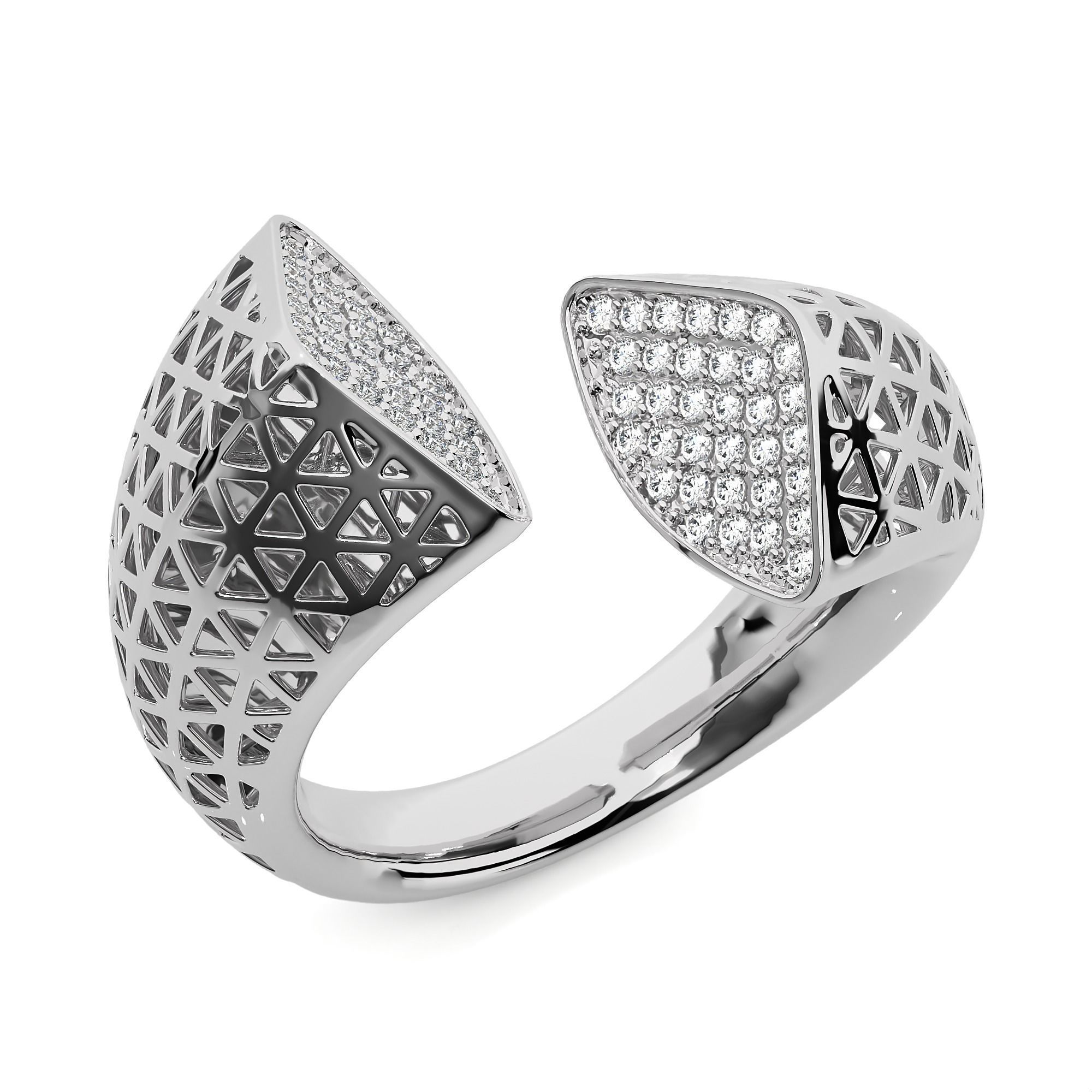 Dual Head Italian Diamond Ring 3D print model_2