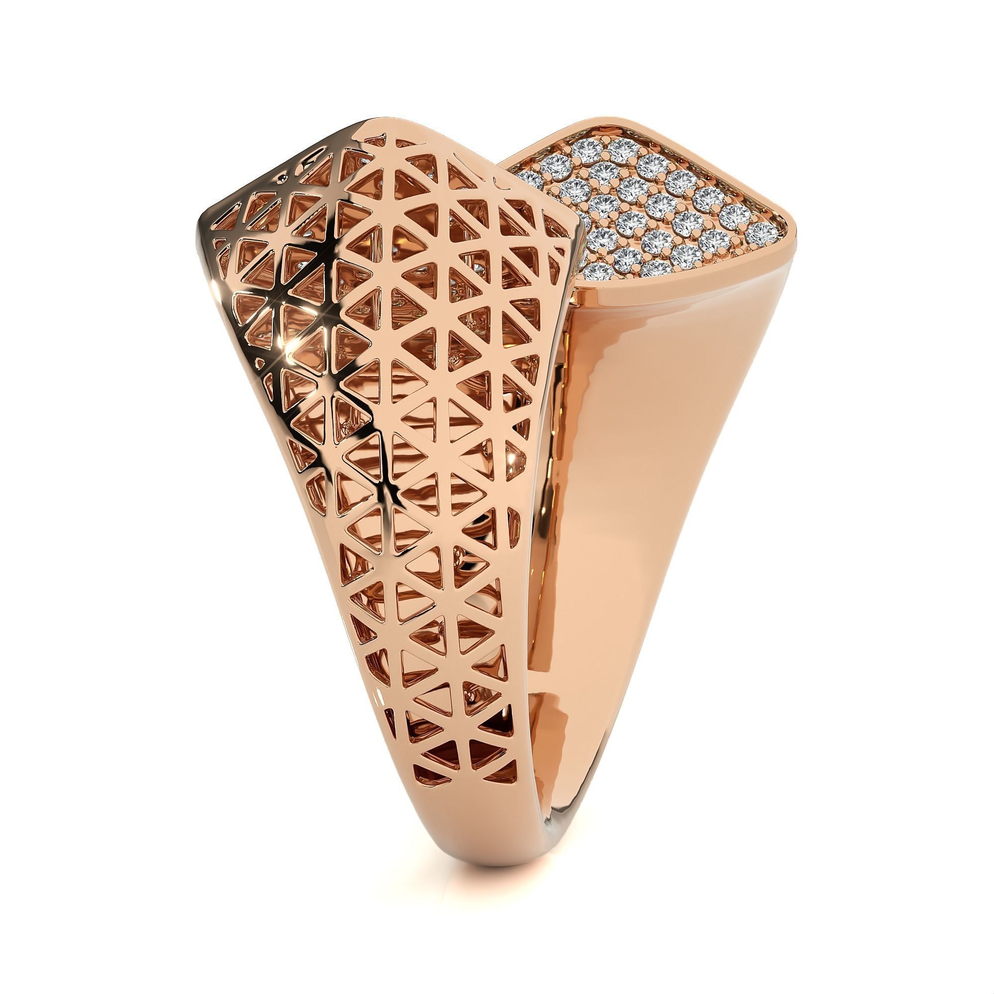 Dual Head Italian Diamond Ring 3D print model_6