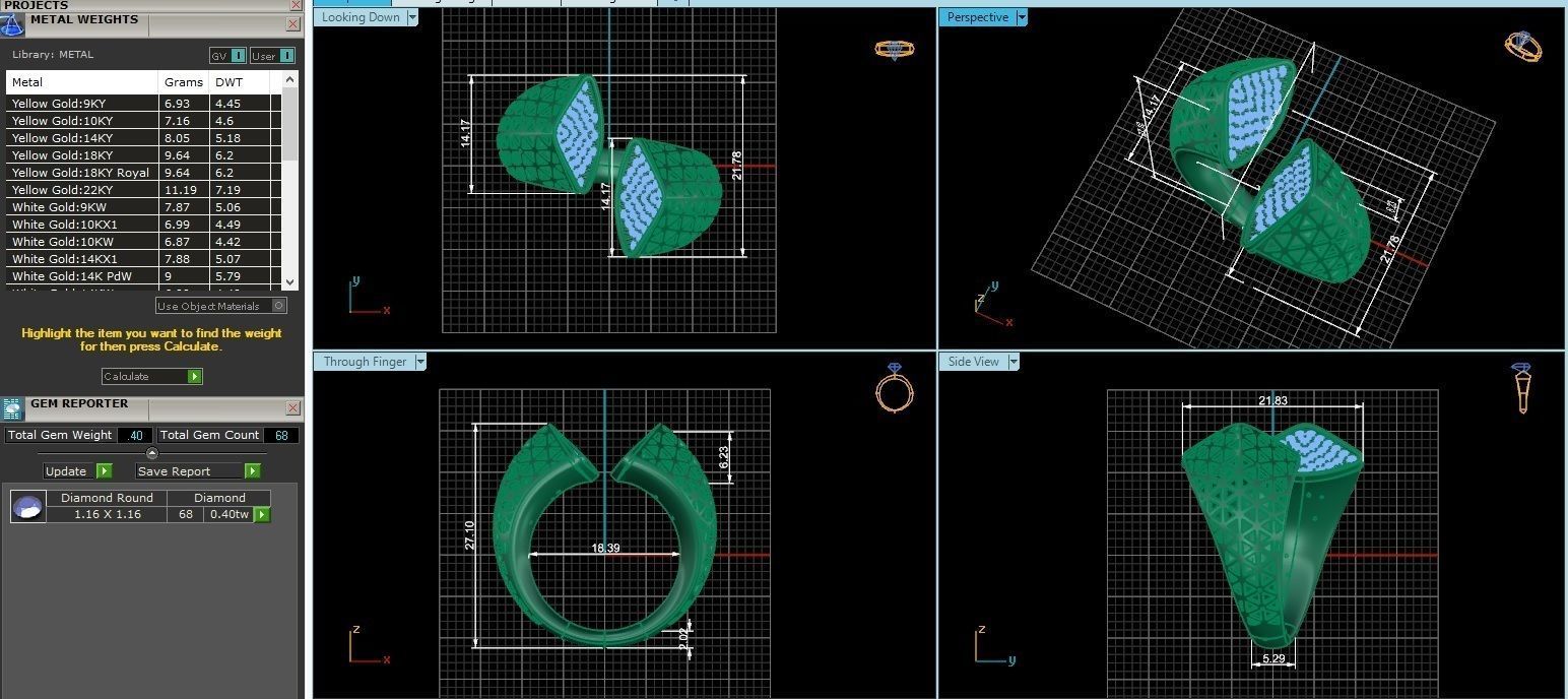 Dual Head Italian Diamond Ring 3D print model_3