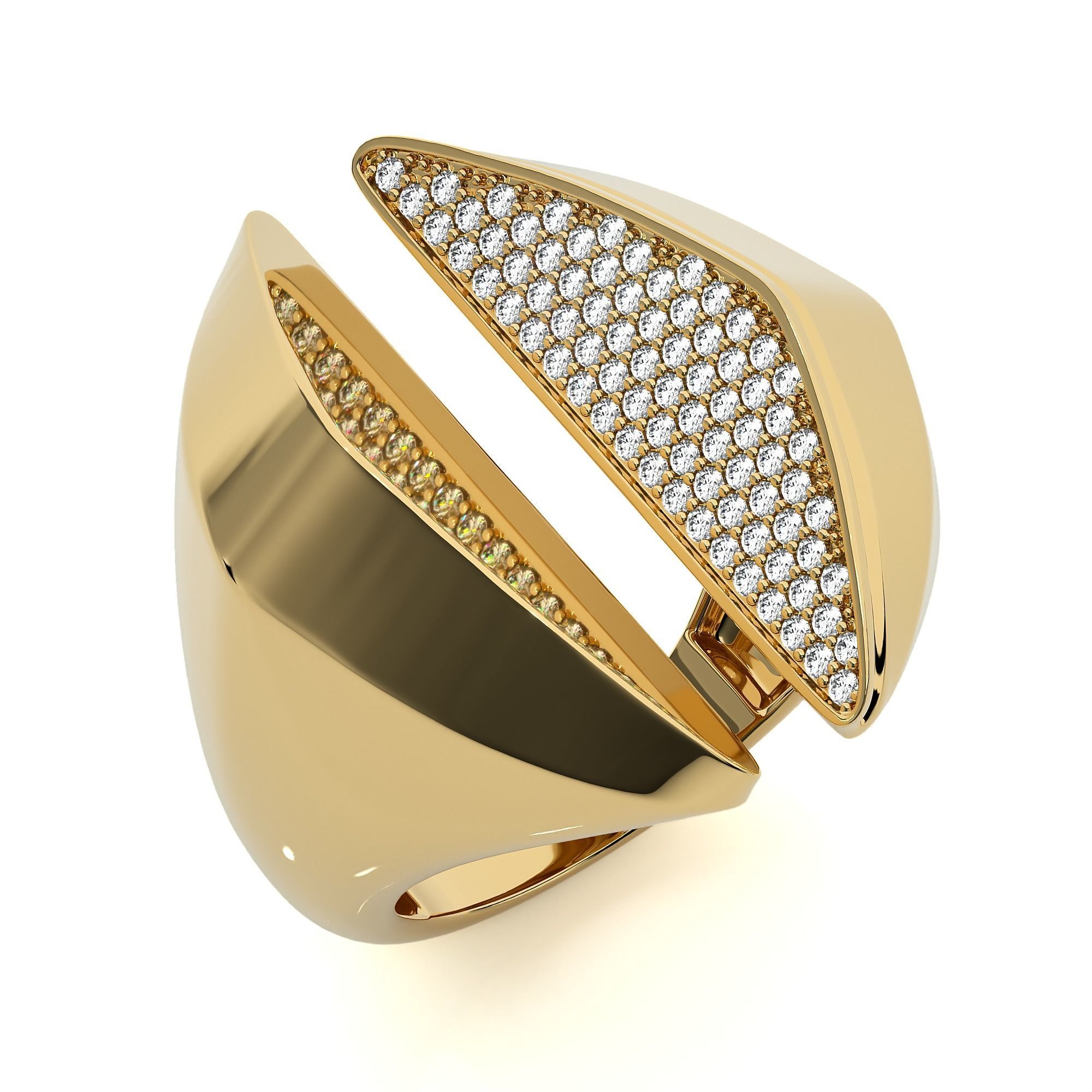 Dual Head Italian Diamond Ring 3D print model_1