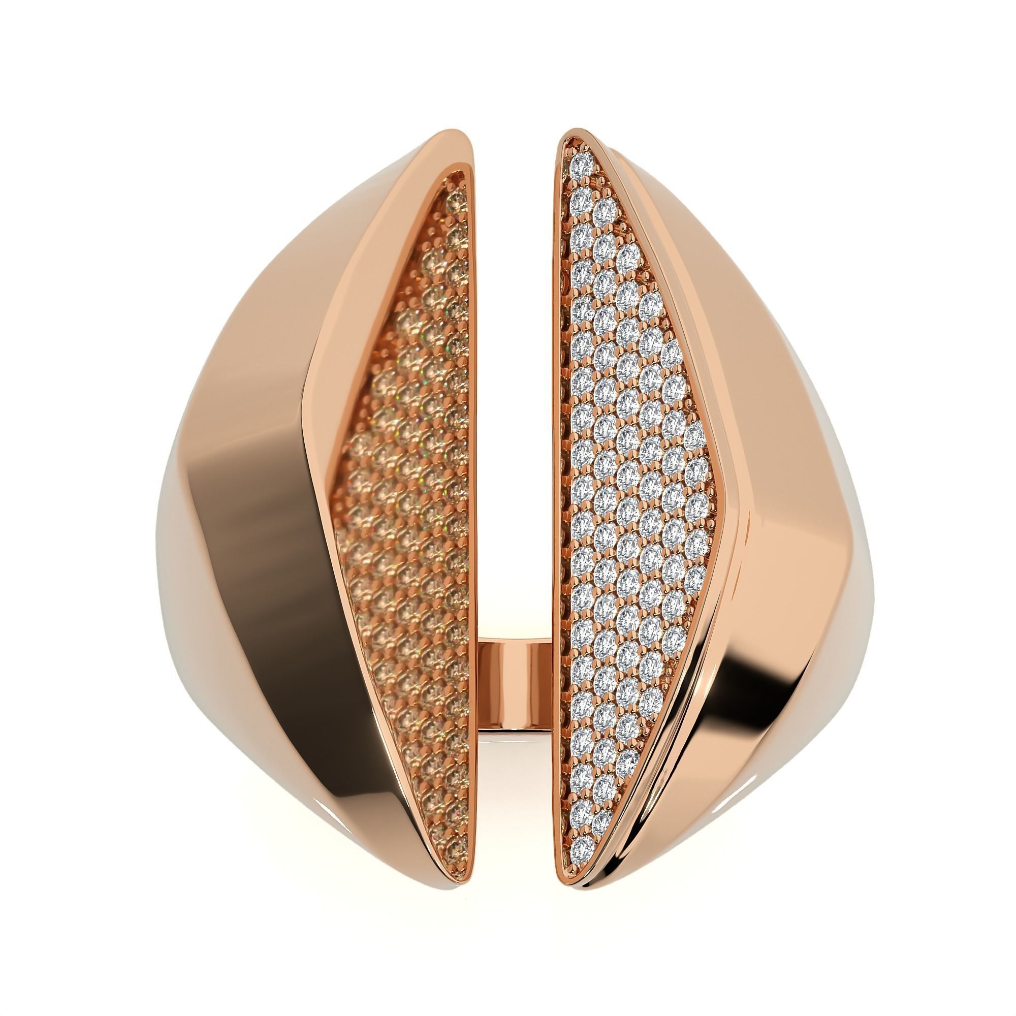 Dual Head Italian Diamond Ring 3D print model_4