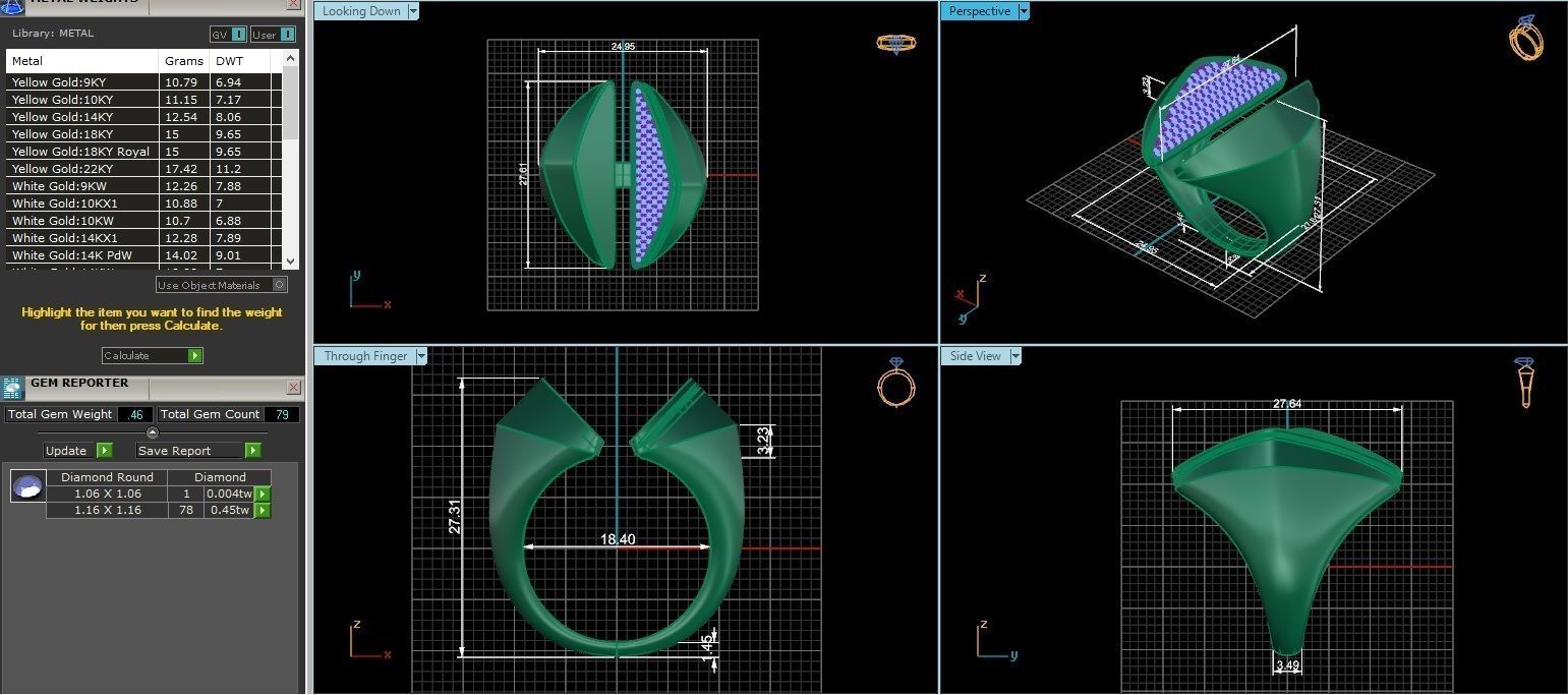 Dual Head Italian Diamond Ring 3D print model_3