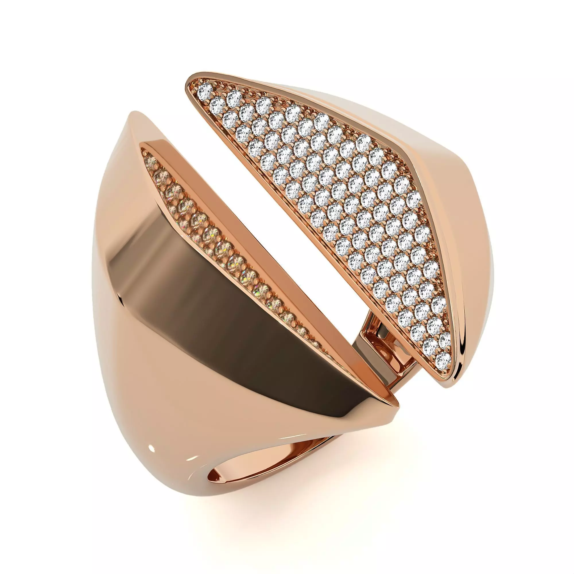 Dual Head Italian Diamond Ring 3D print model_0