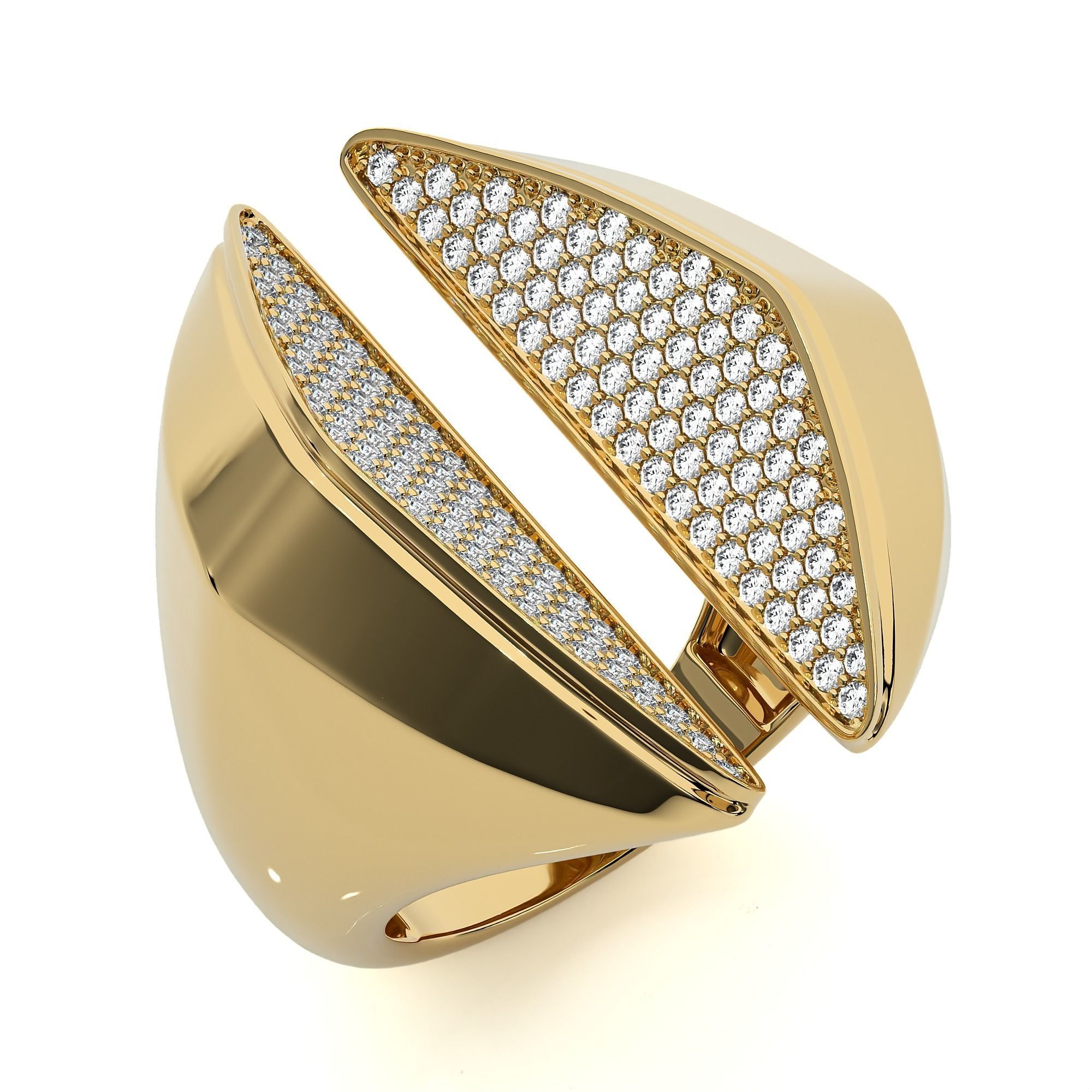 Dual Head Italian Diamond Ring 3D print model_1