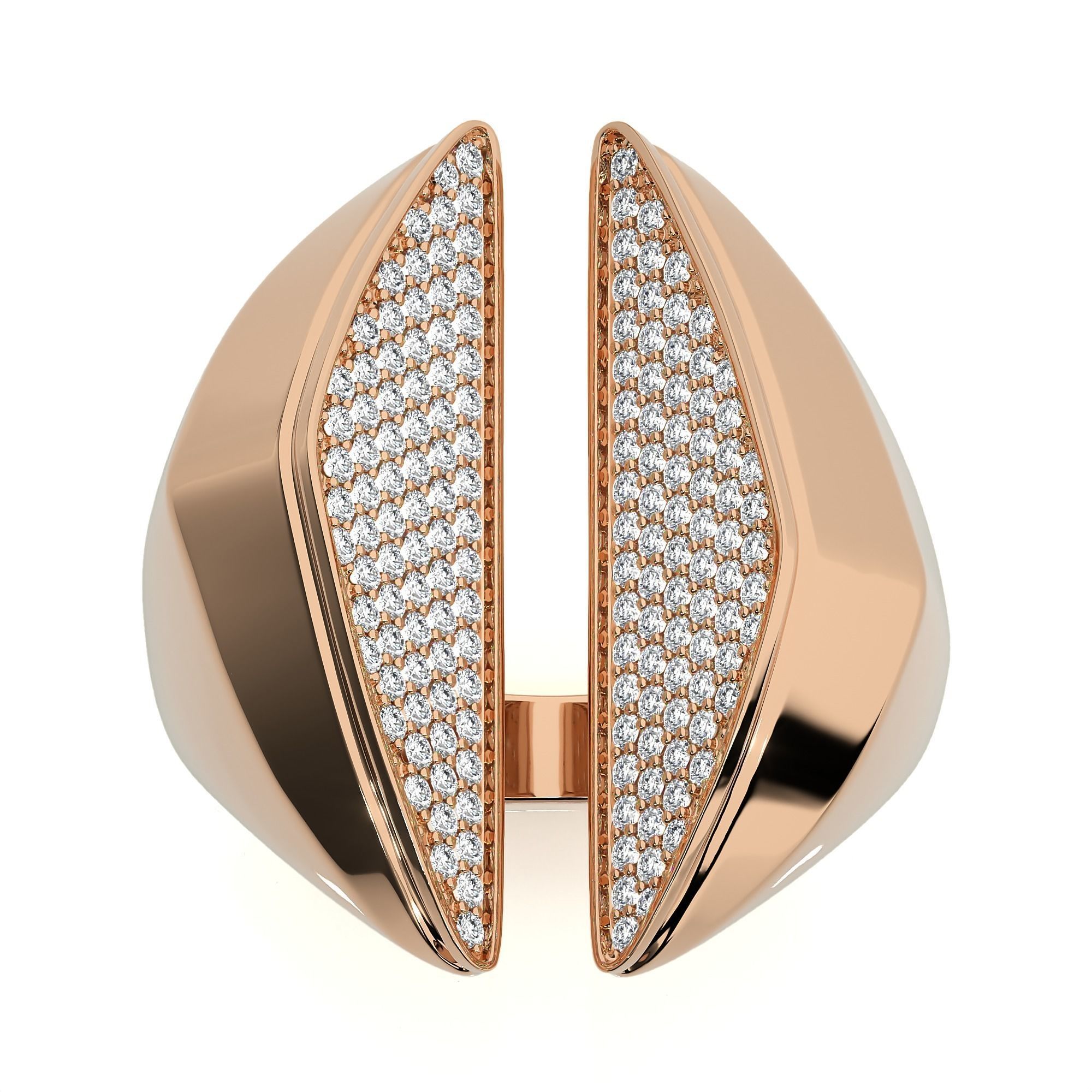 Dual Head Italian Diamond Ring 3D print model_4