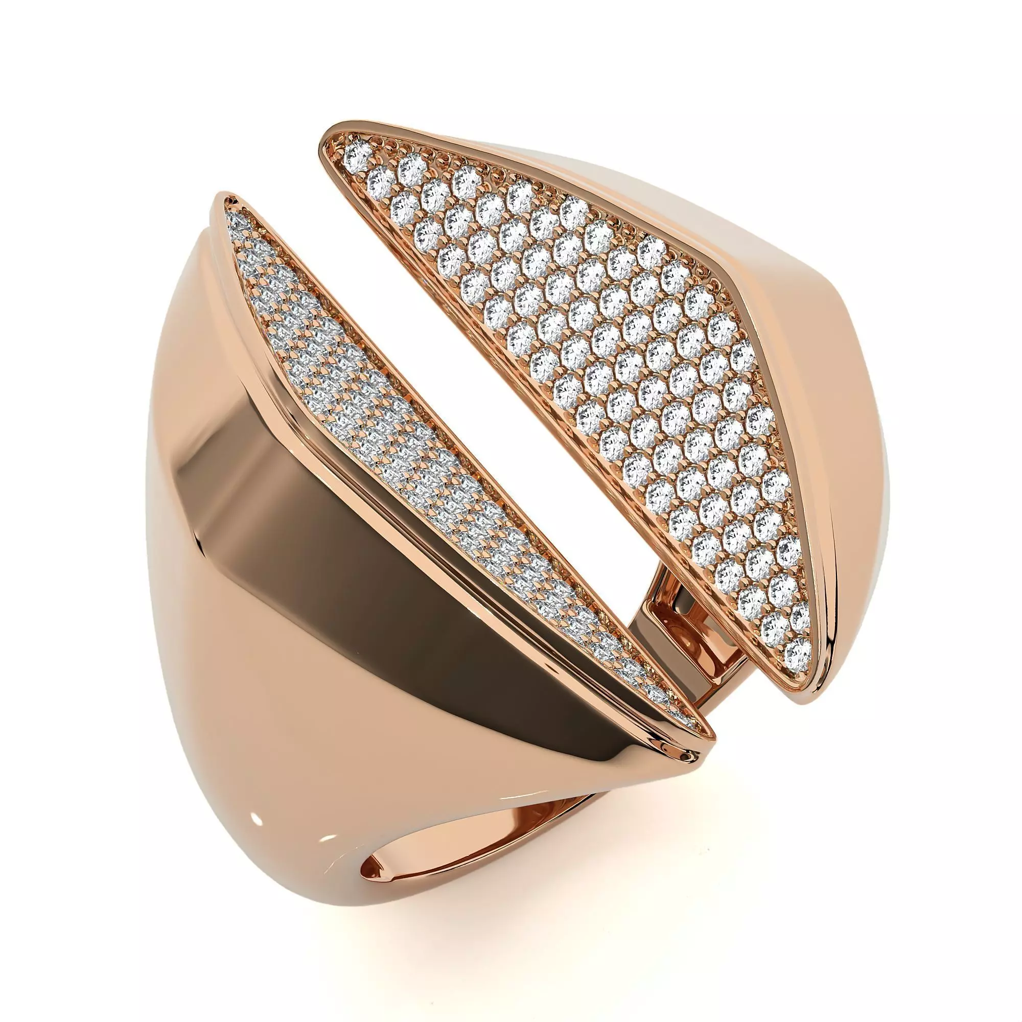 Dual Head Italian Diamond Ring 3D print model_0