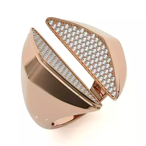 Dual Head Italian Diamond Ring 3D print model