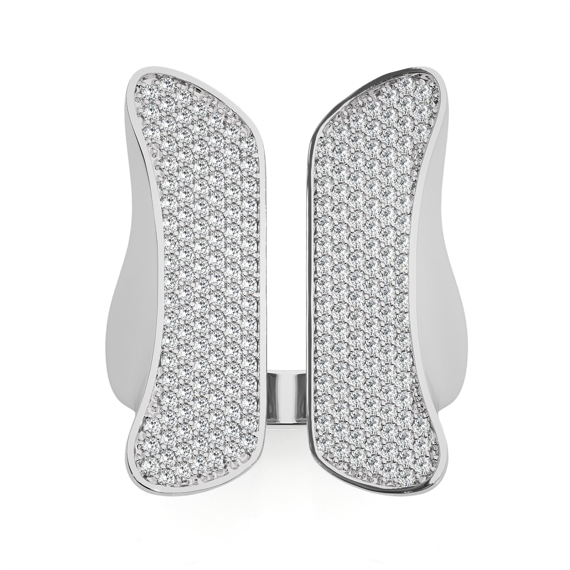 Butterfly Wings Dual Head Italian Diamond Ring 3D print model_8