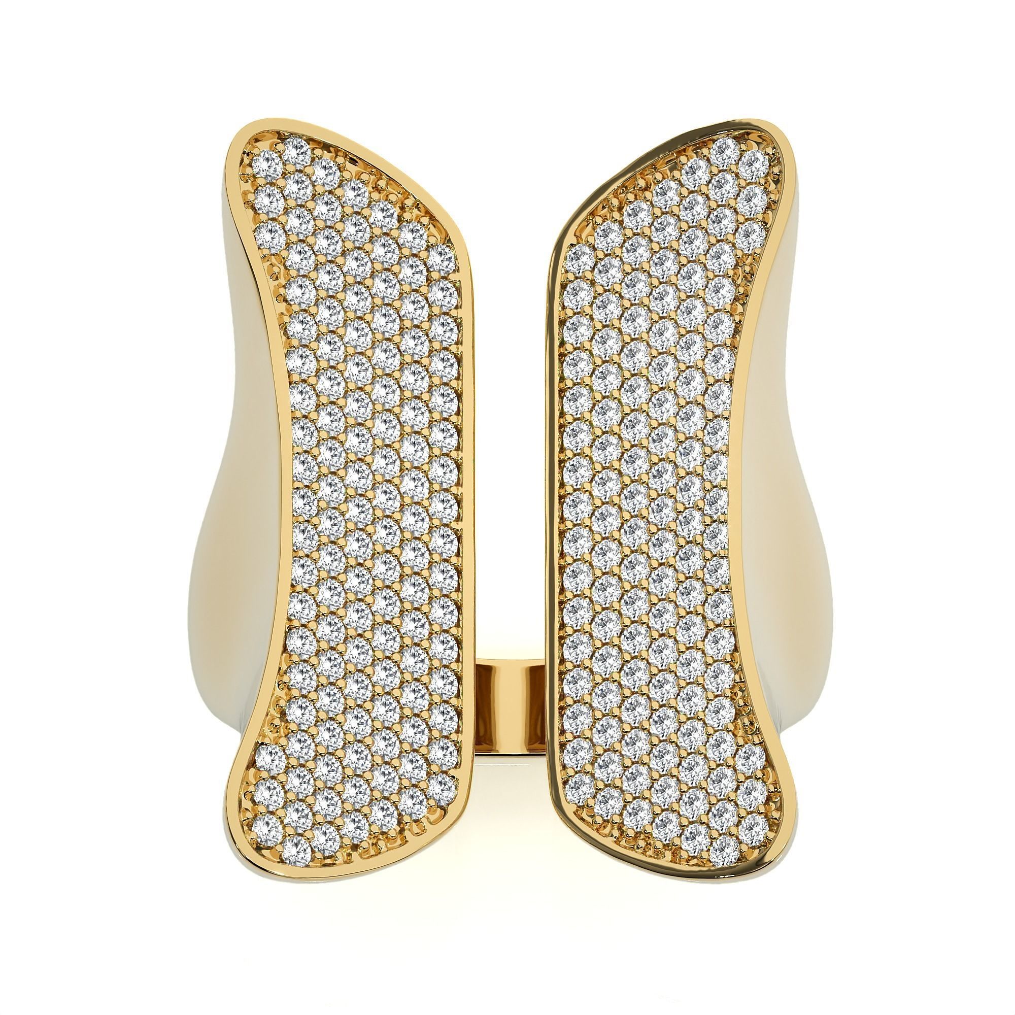 Butterfly Wings Dual Head Italian Diamond Ring 3D print model_13