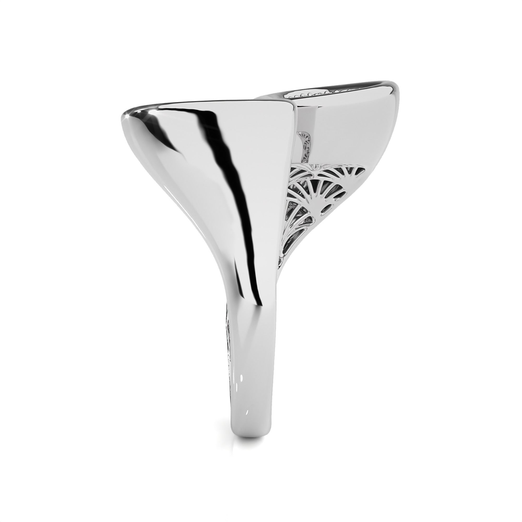 Dual Flower Bud Head Italian Diamond Ring 3D print model_10