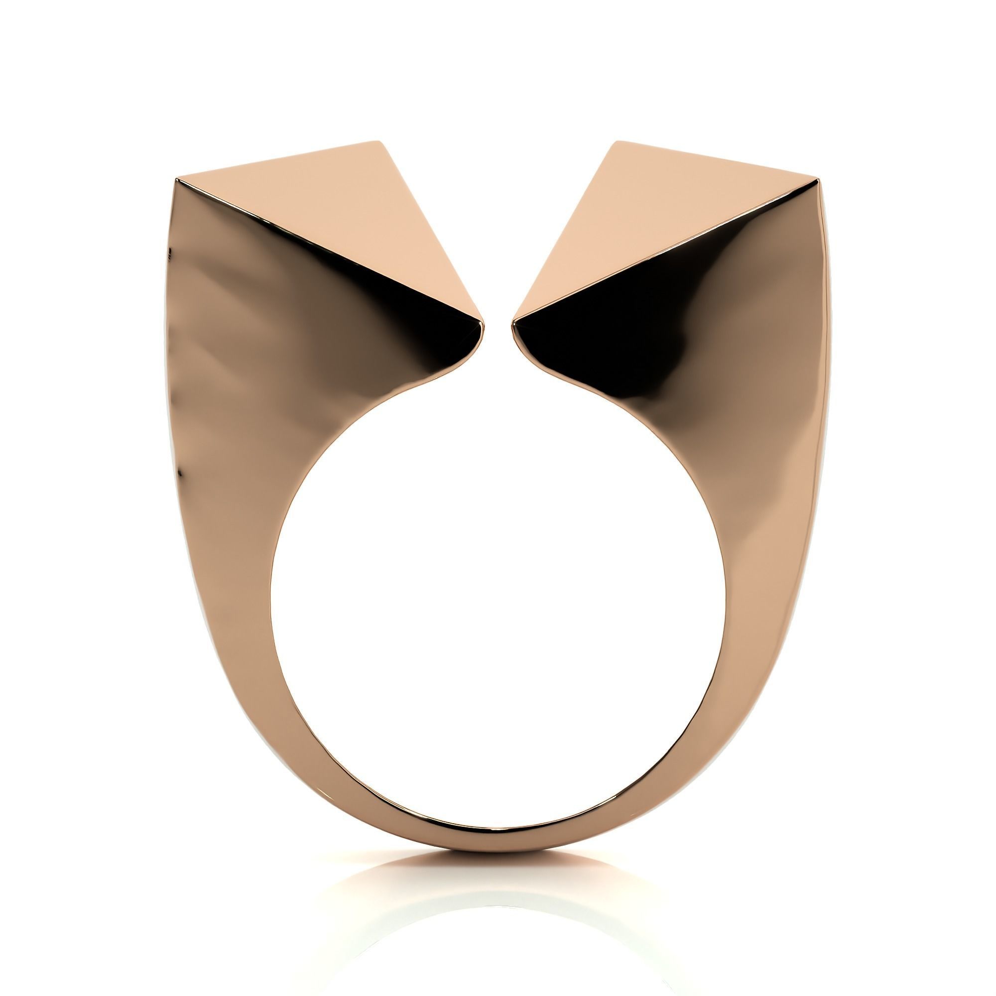 Dual Pyramid Head Italian Diamond Ring 3D print model_6